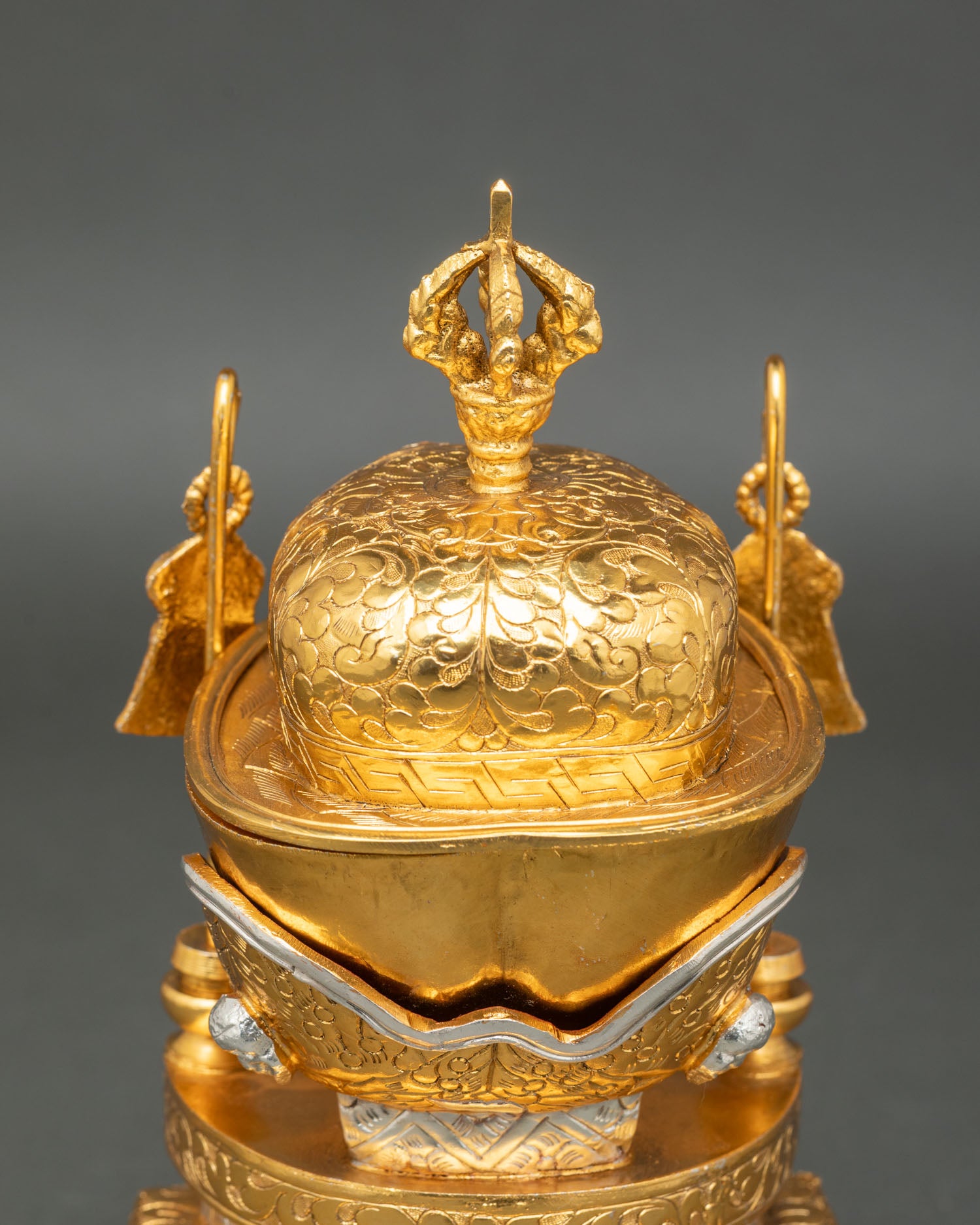 Traditional Tibetan Kapala Set for Buddhist Altars