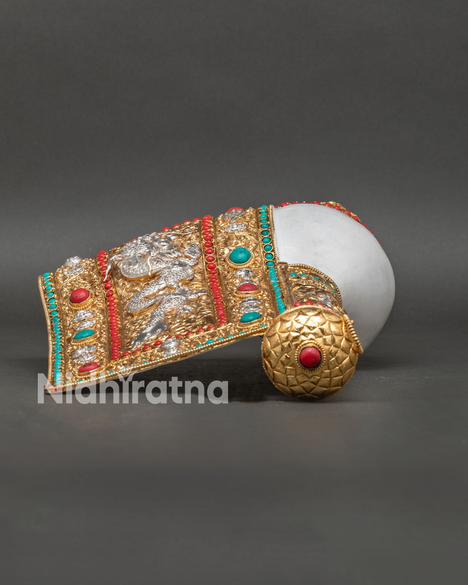 Conch Shell from Nepal | Buddhist Altar Ritual Art