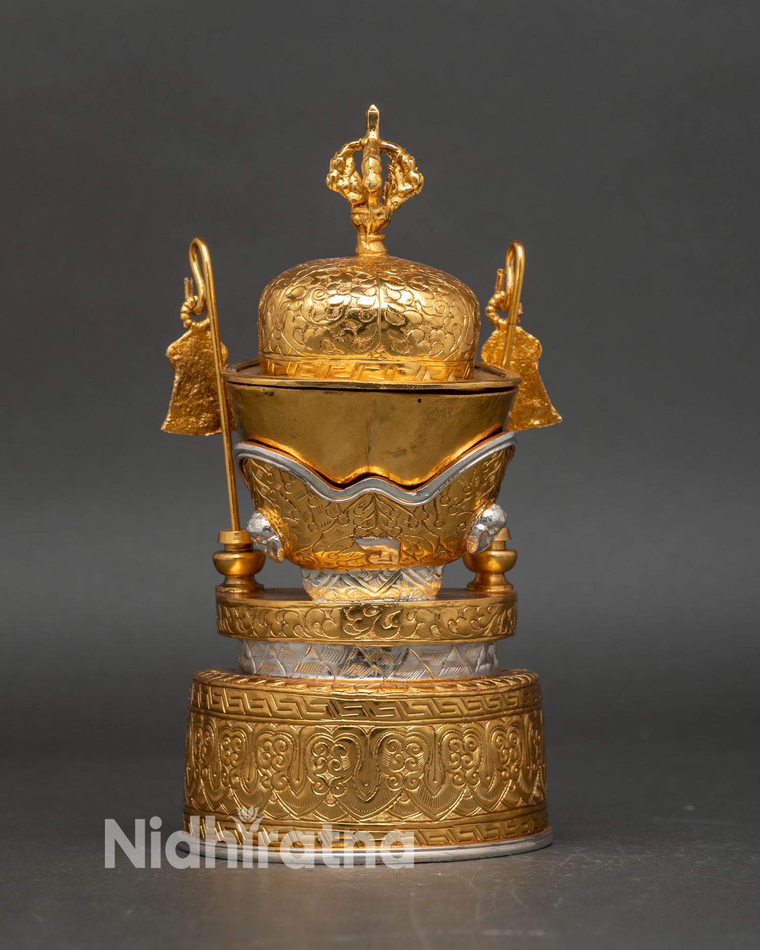 Traditional Tibetan Kapala Set for Buddhist Altars