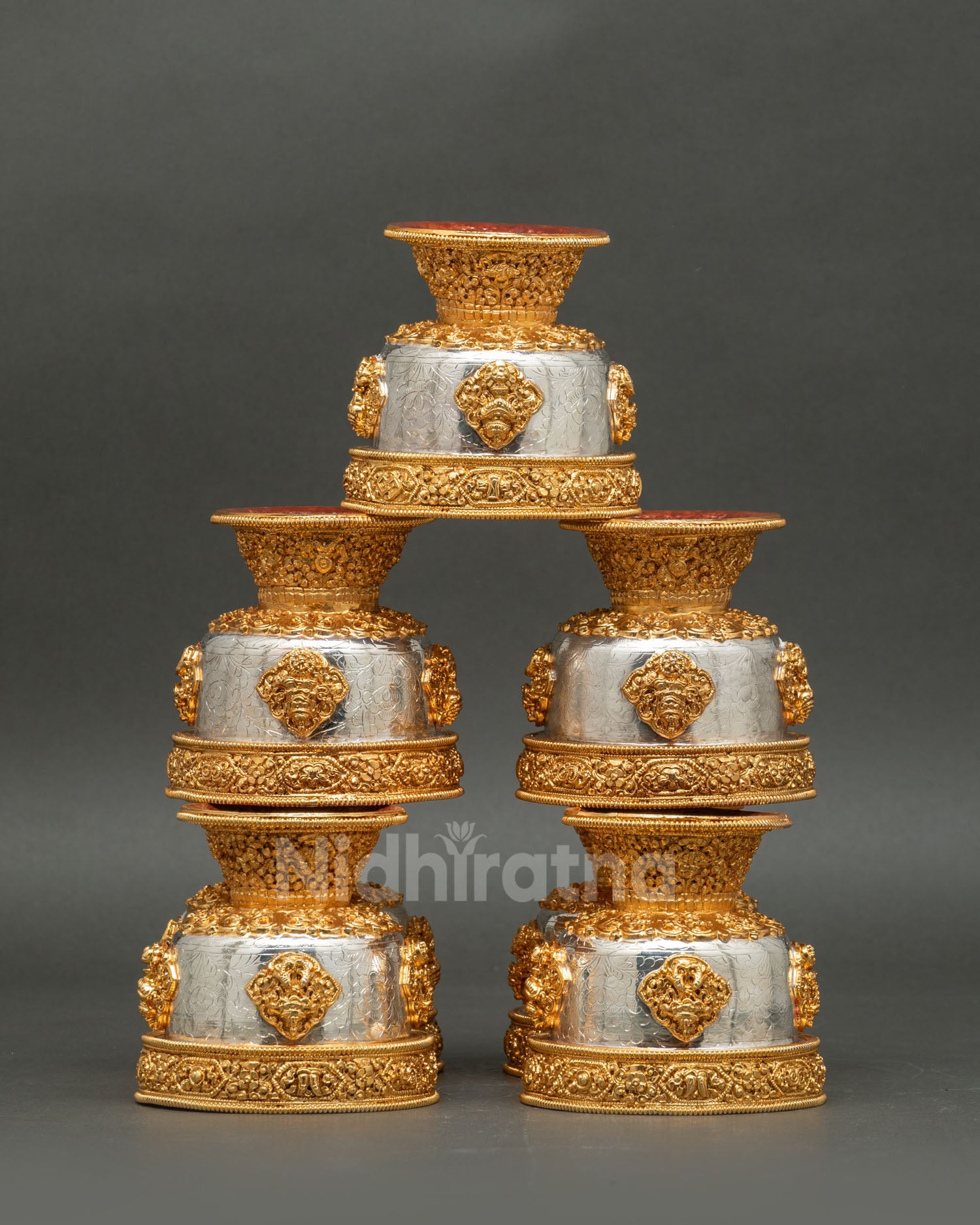 Water Offering bowl | Traditional Copper Buddhist Ritual Set