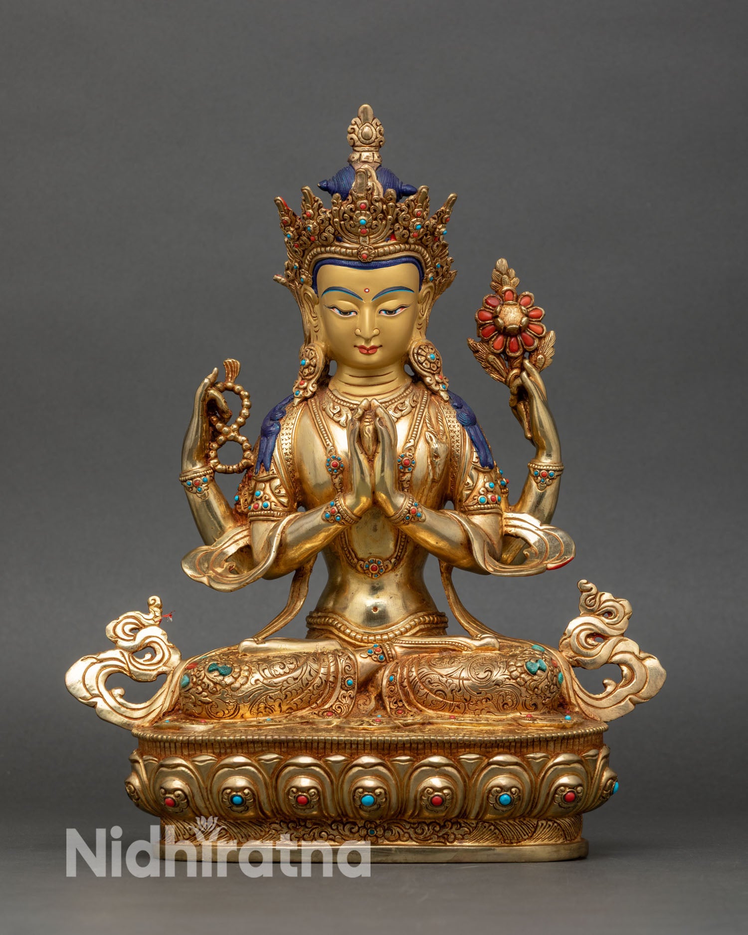 Four-armed Avalokiteshvara Statue | Divine Lord Who Gazes Down