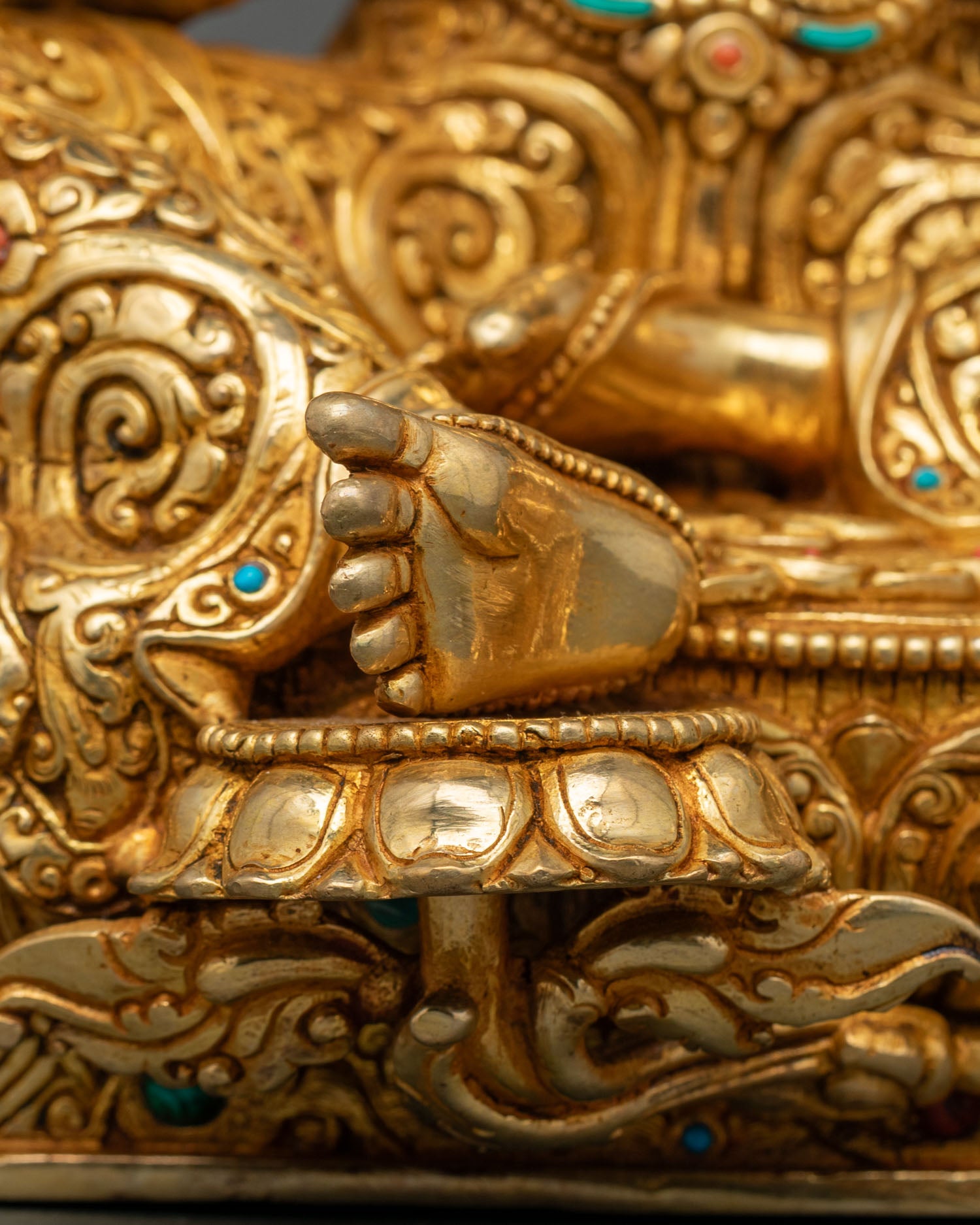 Green Tara Statue | Fire-Gilded Tibetan Buddhist Figurine