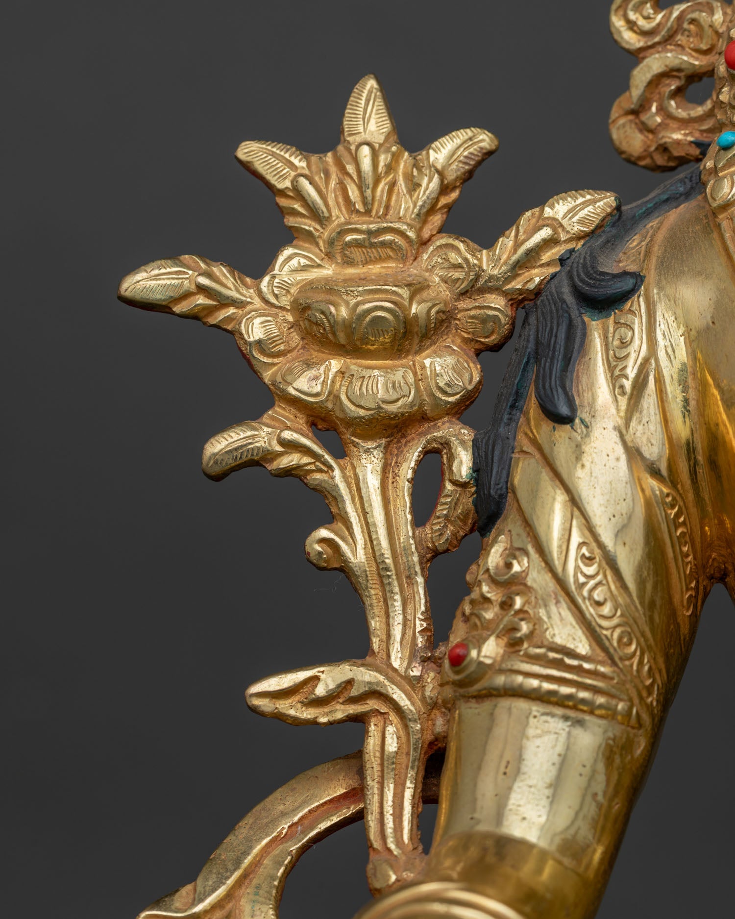 White Tara Statue | 24K Gold Fire Gilded Buddhist Artwork
