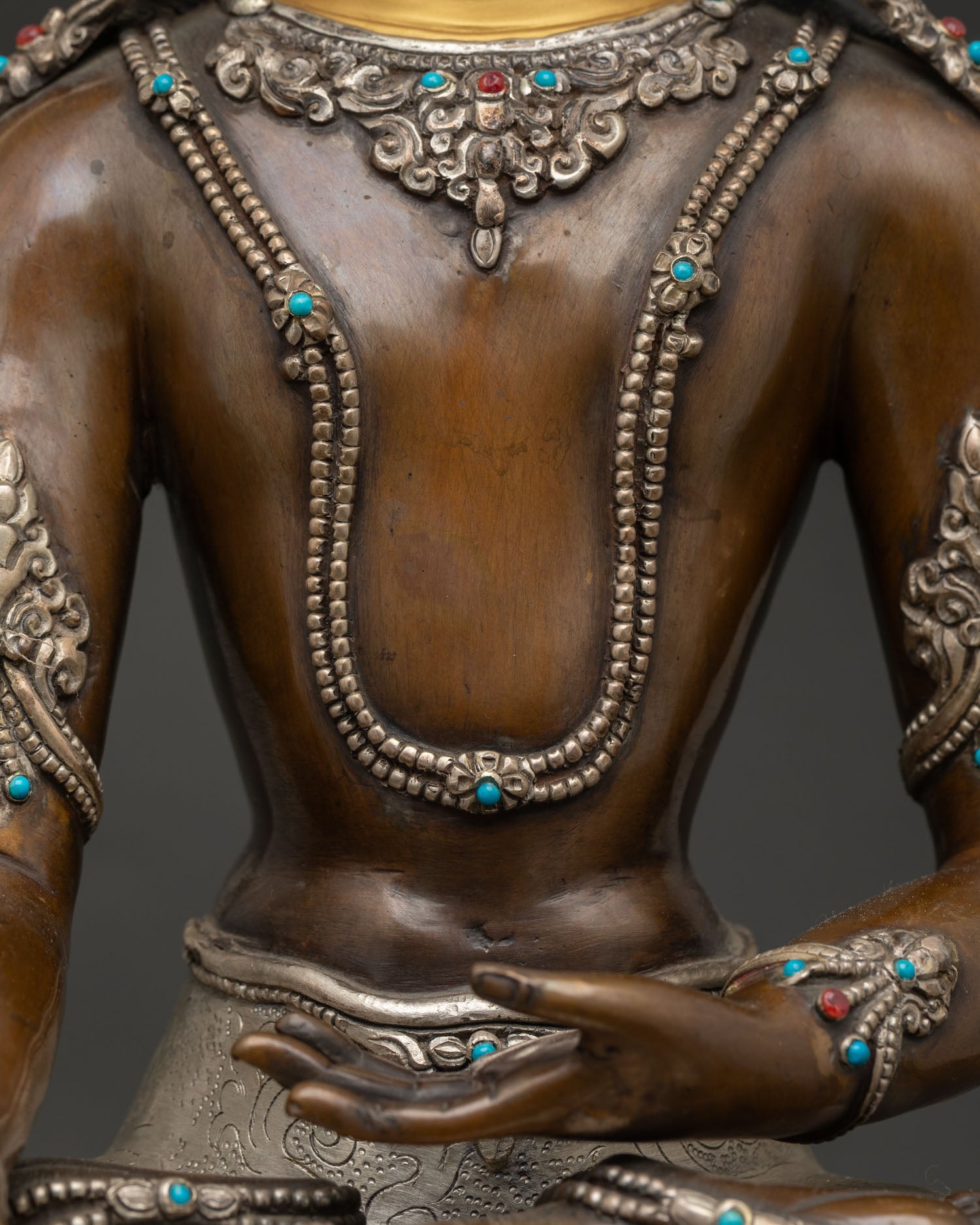 Crowned Medicine Buddha Statue | Spiritual Handmade Sculpture