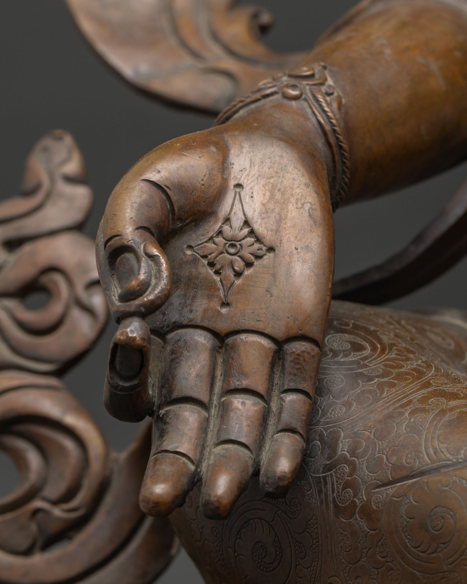Traditional Green Tara Statue | Chemically Oxidized Copper Sculpture