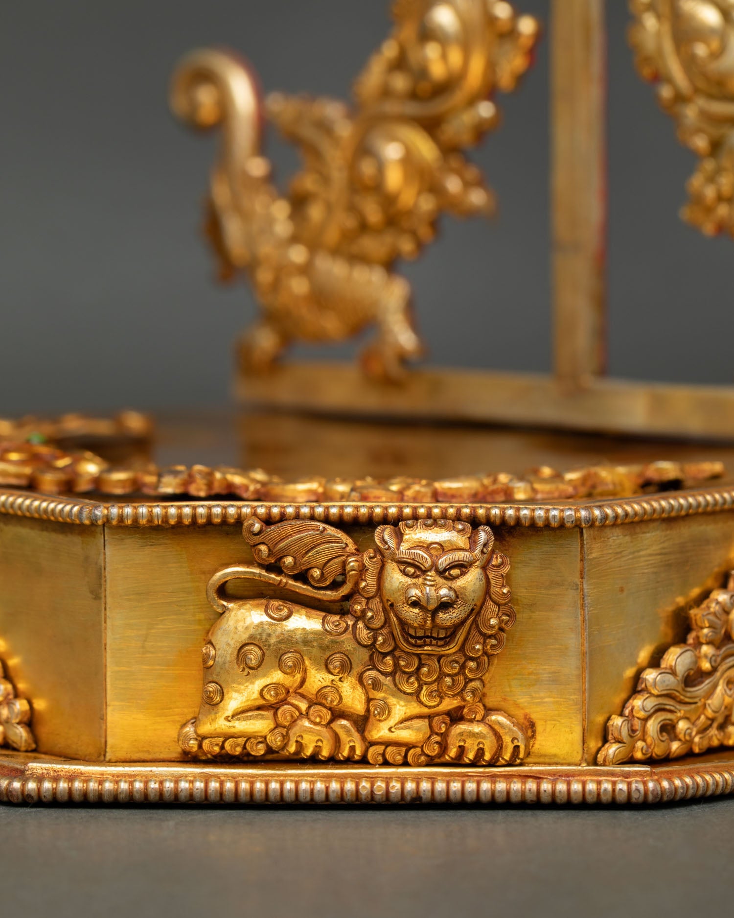 Gold-Gilded Throne | Handcrafted Newari Art from Nepal