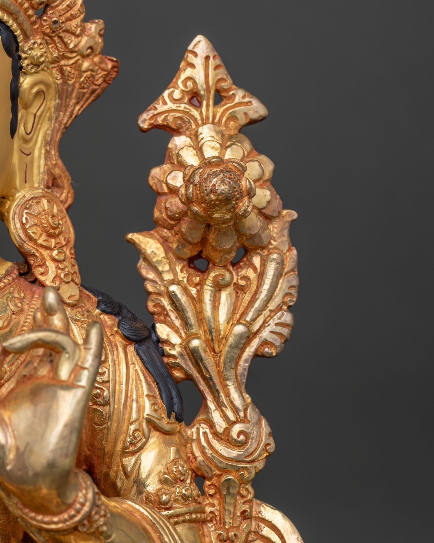 Green Tara Statue | Fine Newari Copper Artwork