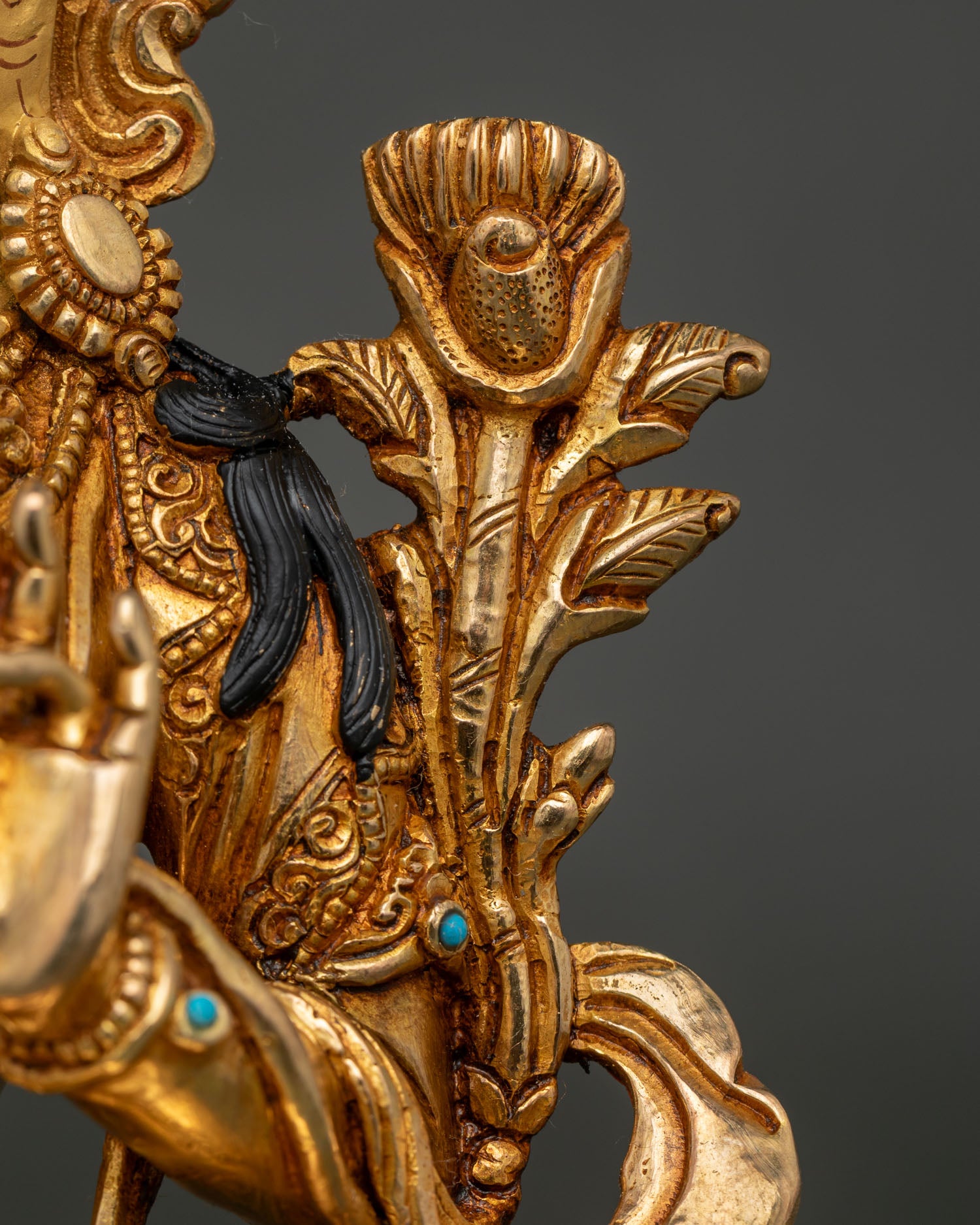 Green Tara Statue | 24K Gold Gilded Buddhist Art