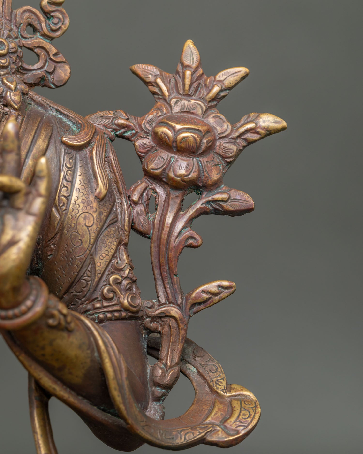 White Tara Statue | Antique-Finished Copper Sculpture from Nepal