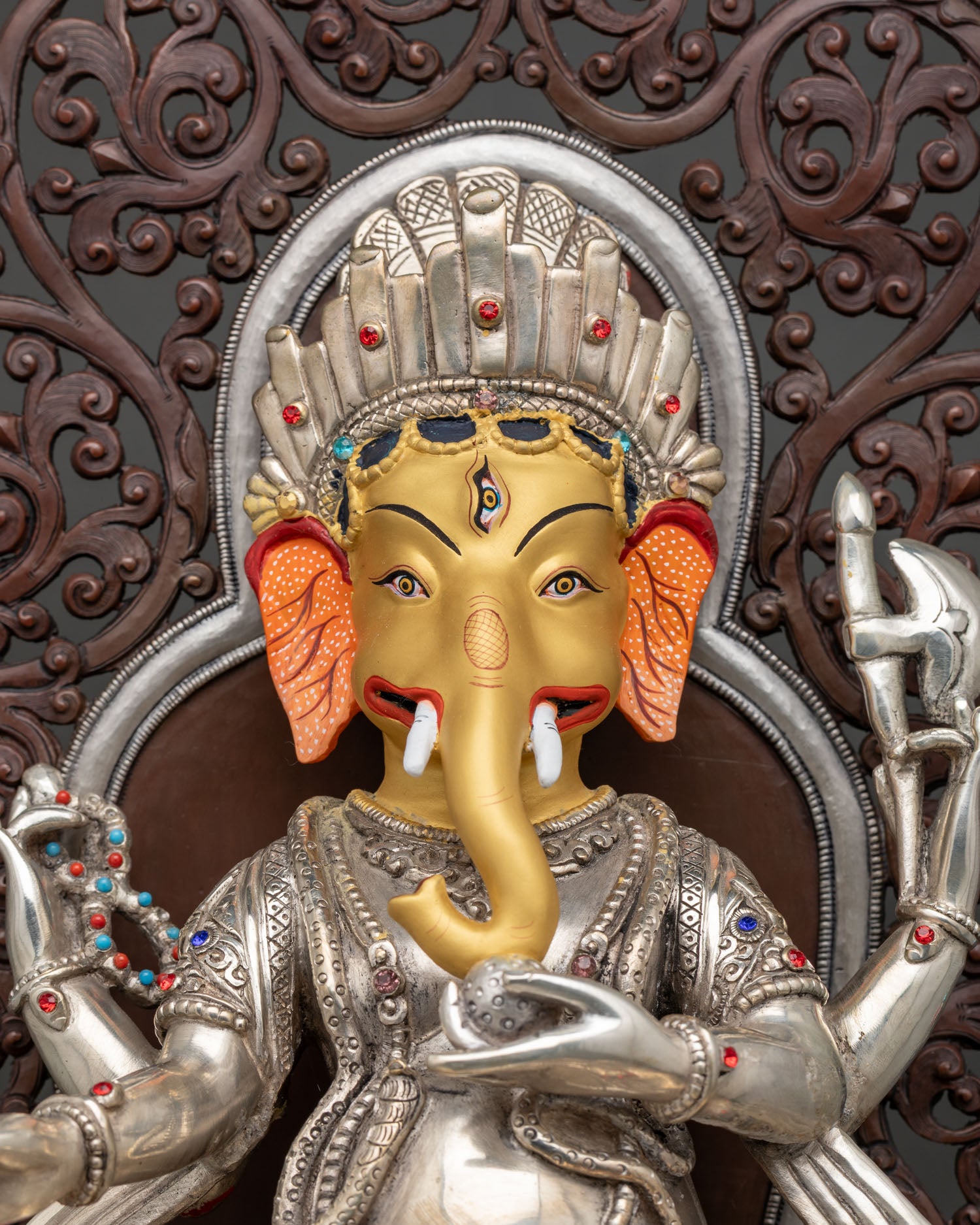 Ganesh With Throne Statue