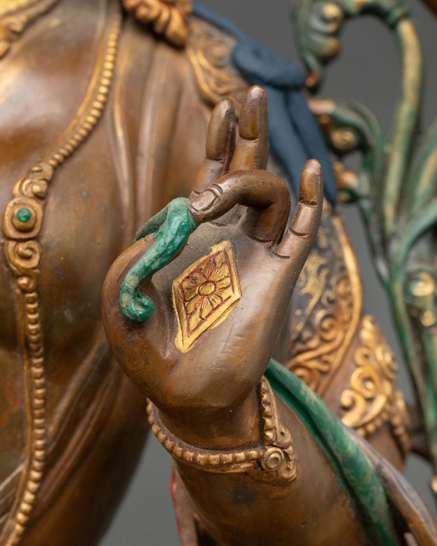 Green Tara Statue | Handmade Copper Art for Spiritual Practice