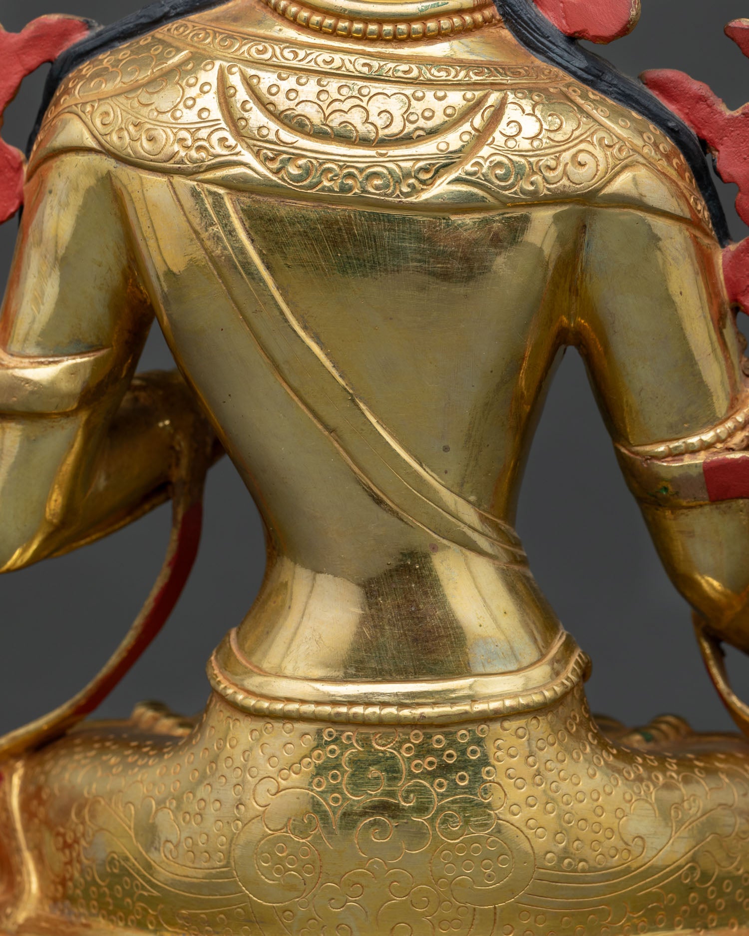 White Tara Statue | 24K Gold Fire Gilded Buddhist Artwork