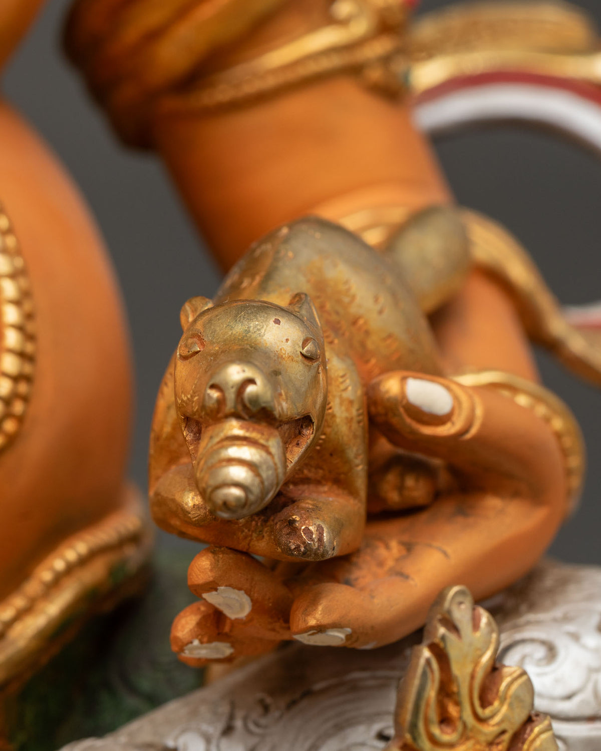 Yellow Dzambhala Figurine | Buddhist Wealth Sculpture of Nepal