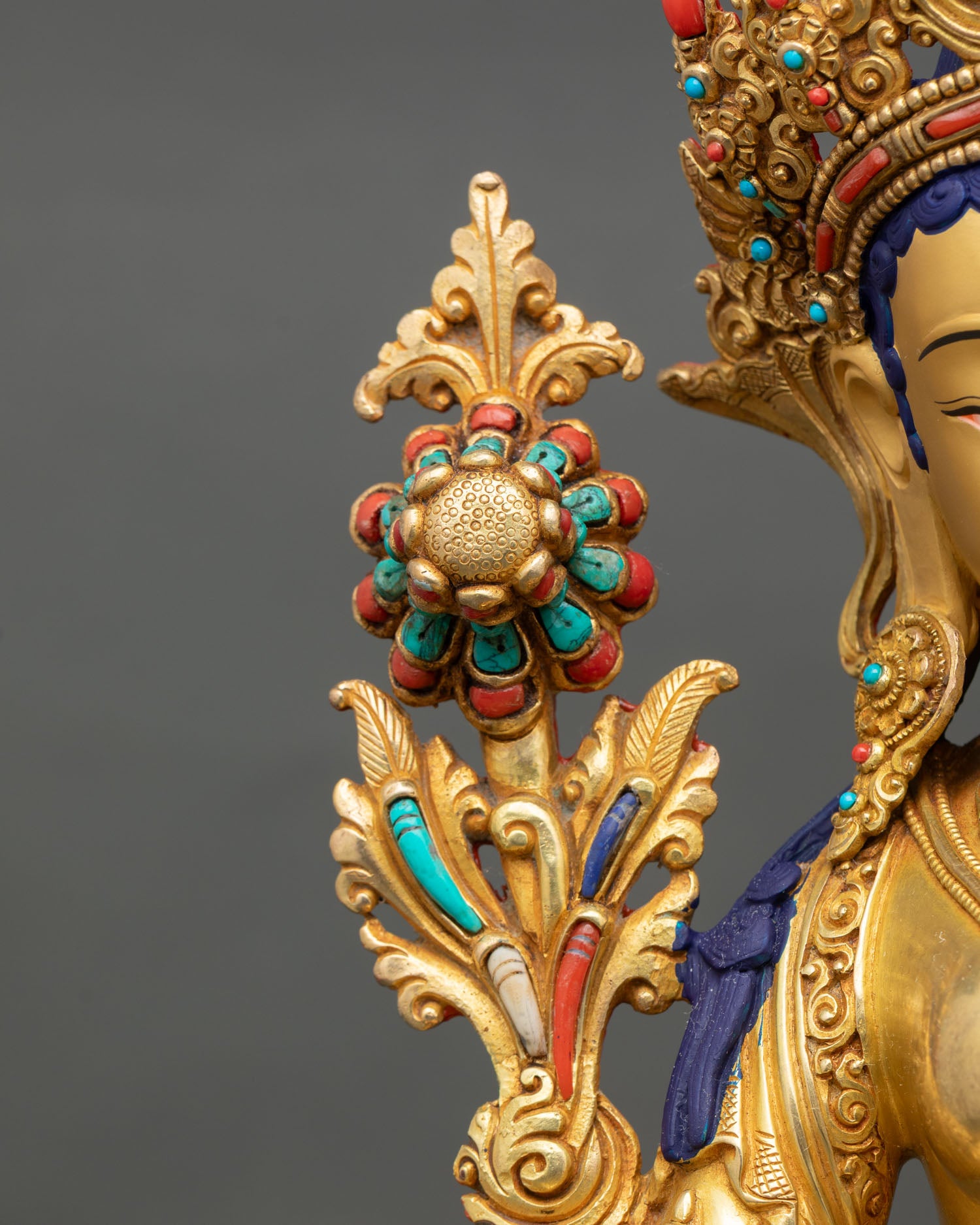 Green Tara Statue | Traditional Newari Craftsmanship