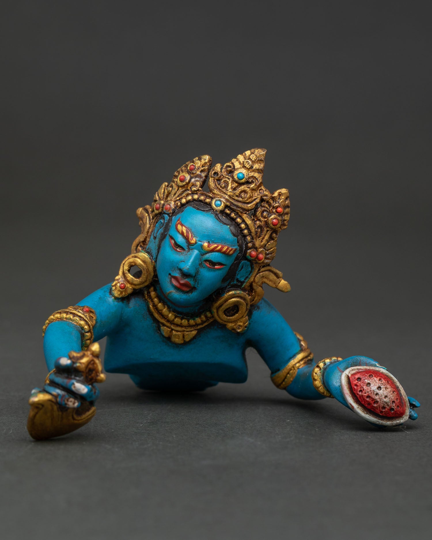 Green Dzambhala Yab-Yum Statue – Overcome Financial & Spiritual Obstacle