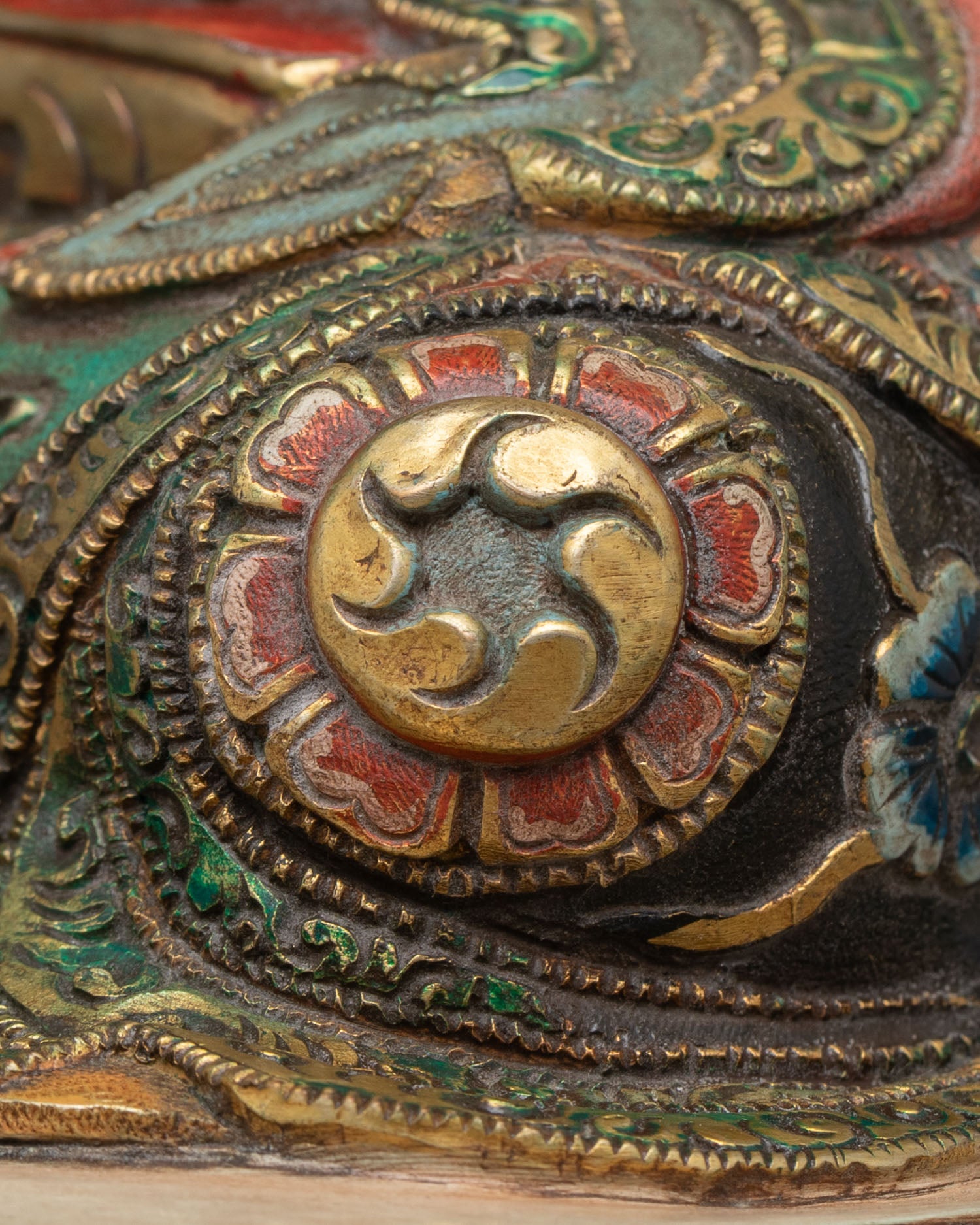 Tsokye Dorje Statue | Hand-Painted Copper Himalayan Sculpture