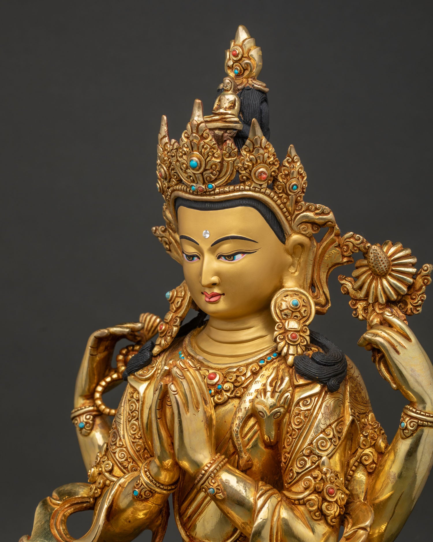Chenrezig Statue | Newari Crafted Avalokiteshvara Buddhist Art