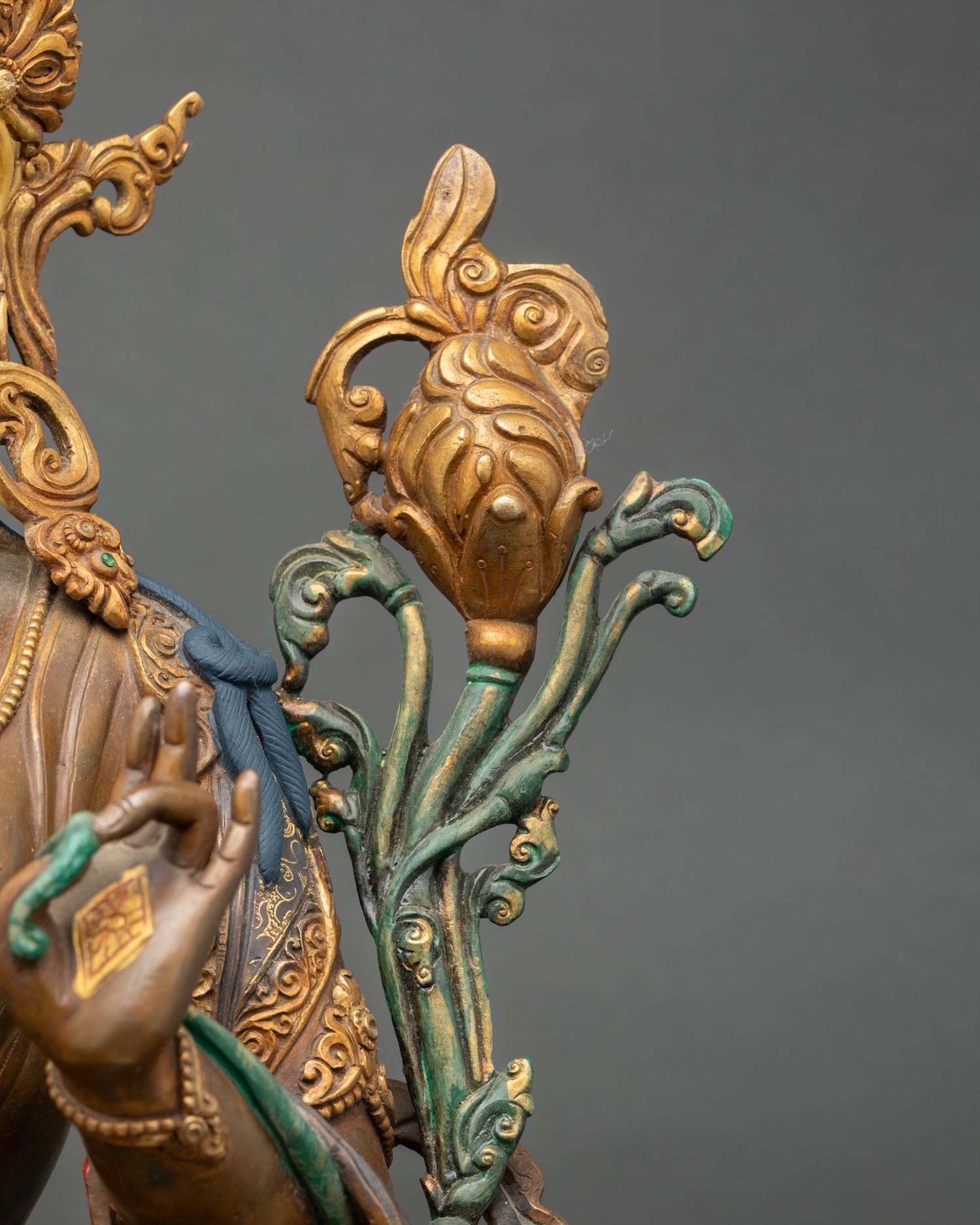 Green Tara Statue | Handmade Copper Art for Spiritual Practice