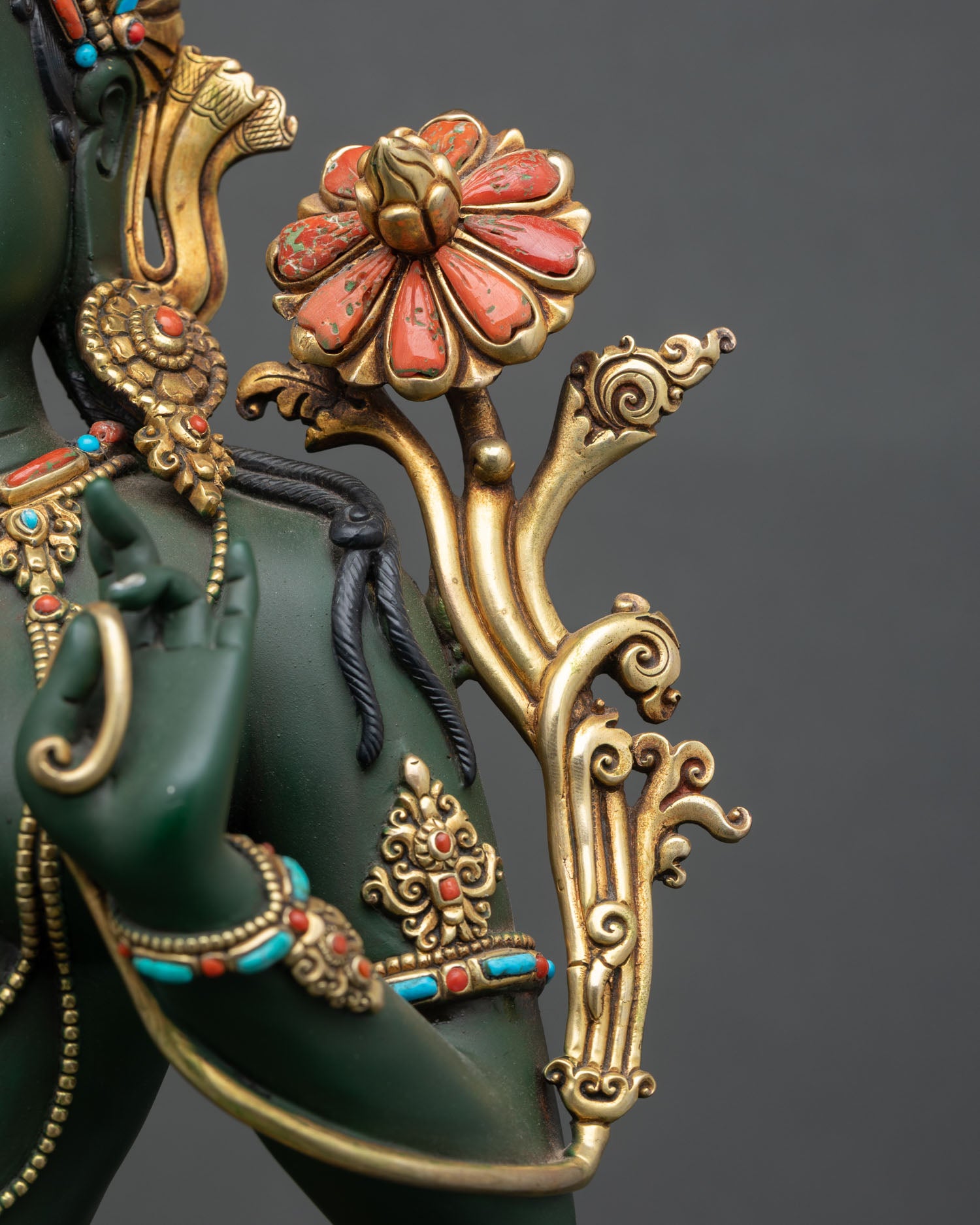Standing Green Tara Statue | Large Buddhist Shrine Decor