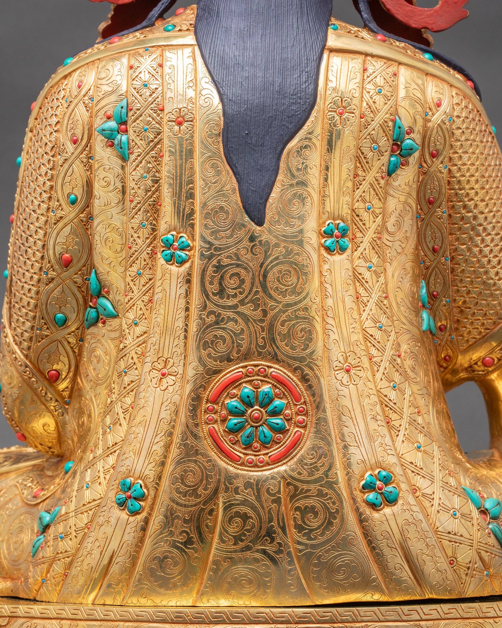 Guru Padmasambhava Statue with Ornate Throne | Buddhist Art & Decor