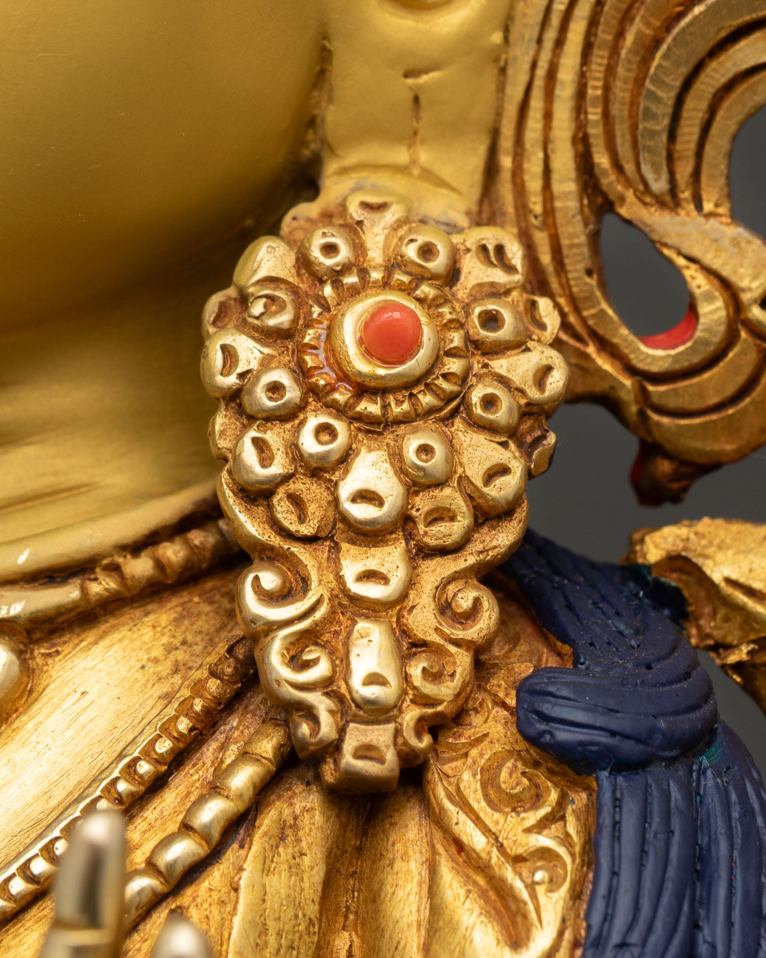 Manjushree Statue from Nepal | Gold Gilded Copper Artwork
