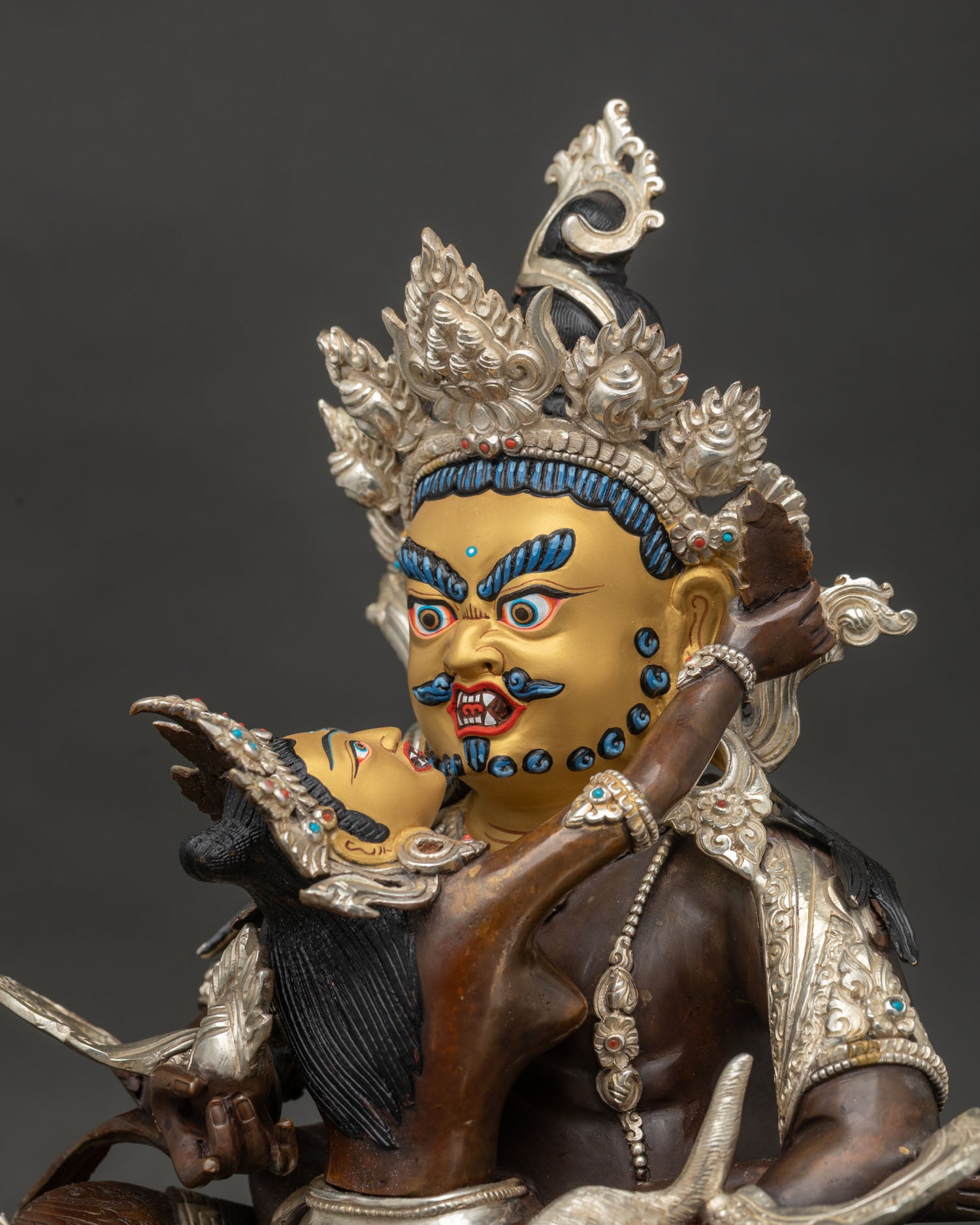 Dzambhala with Consort Statue | Lost-Wax Buddhist Art from Nepal