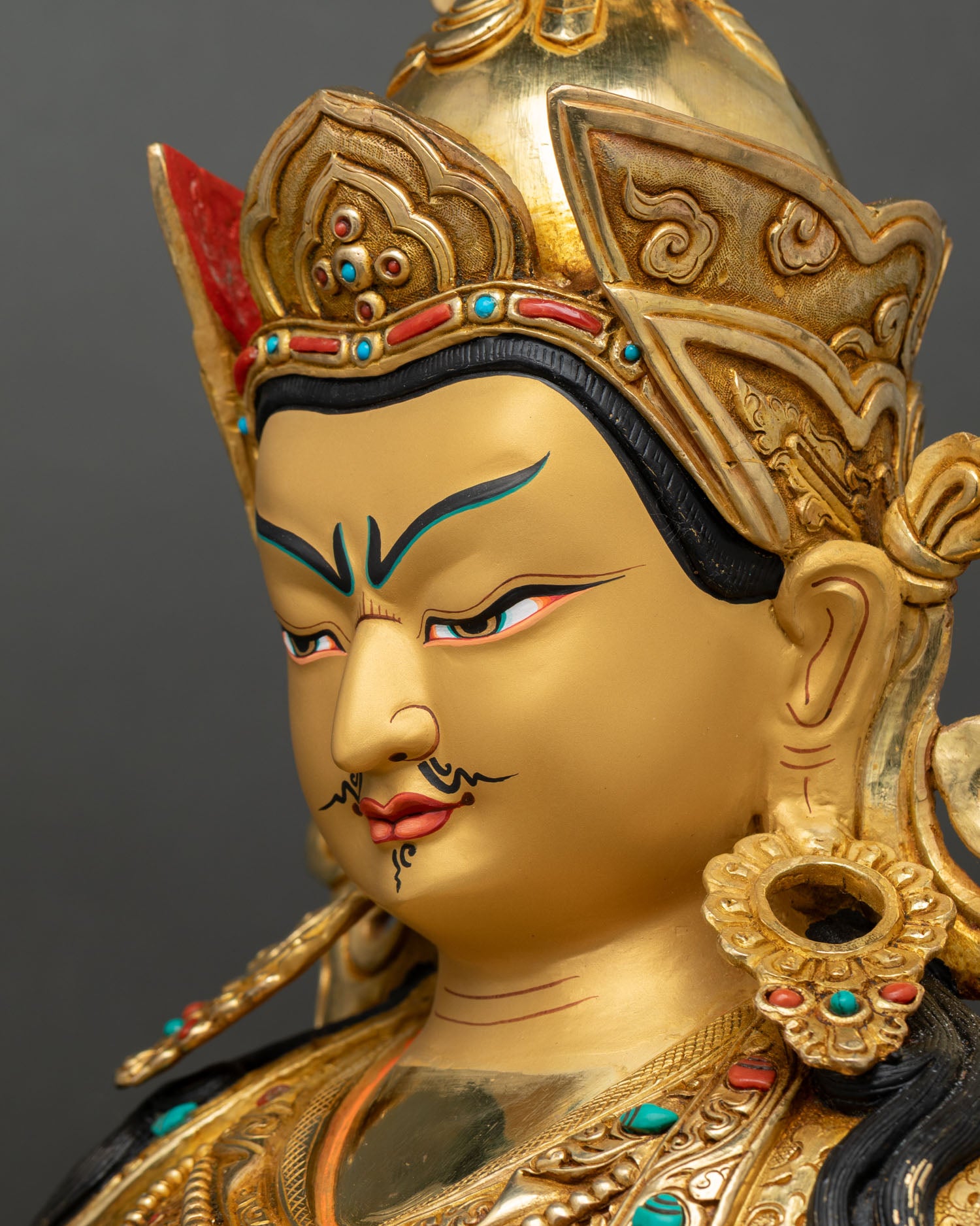 Powerful Guru Padmasambhava Statue | Buddhist Copper Figurine