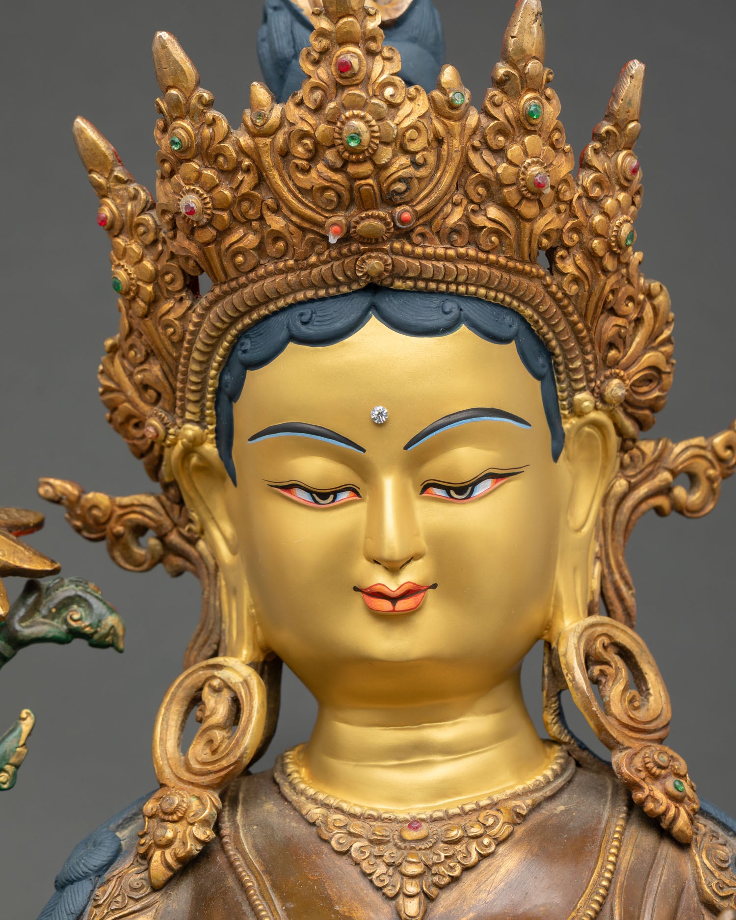 Green Tara Statue | Handmade Copper Art for Spiritual Practice