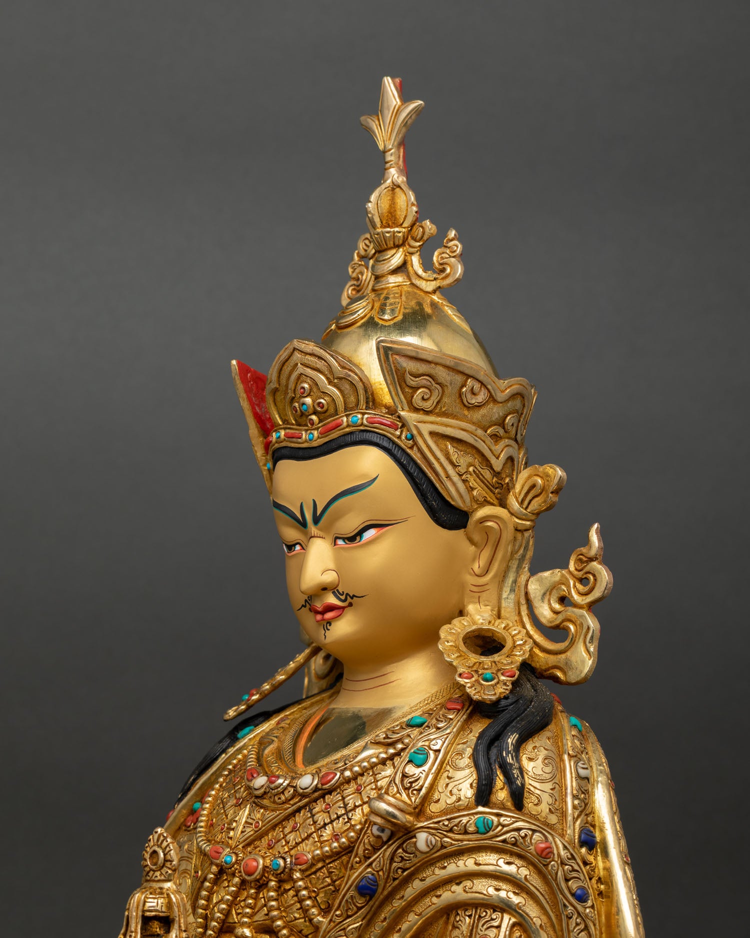 Powerful Guru Padmasambhava Statue | Buddhist Copper Figurine