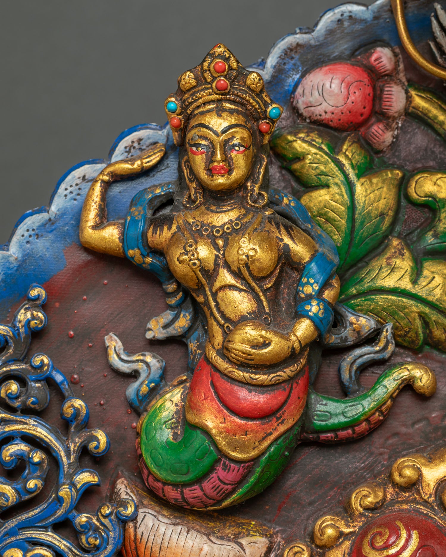 Large Guru Rinpoche Statue with Ornate Throne for Prayer Room & Altar