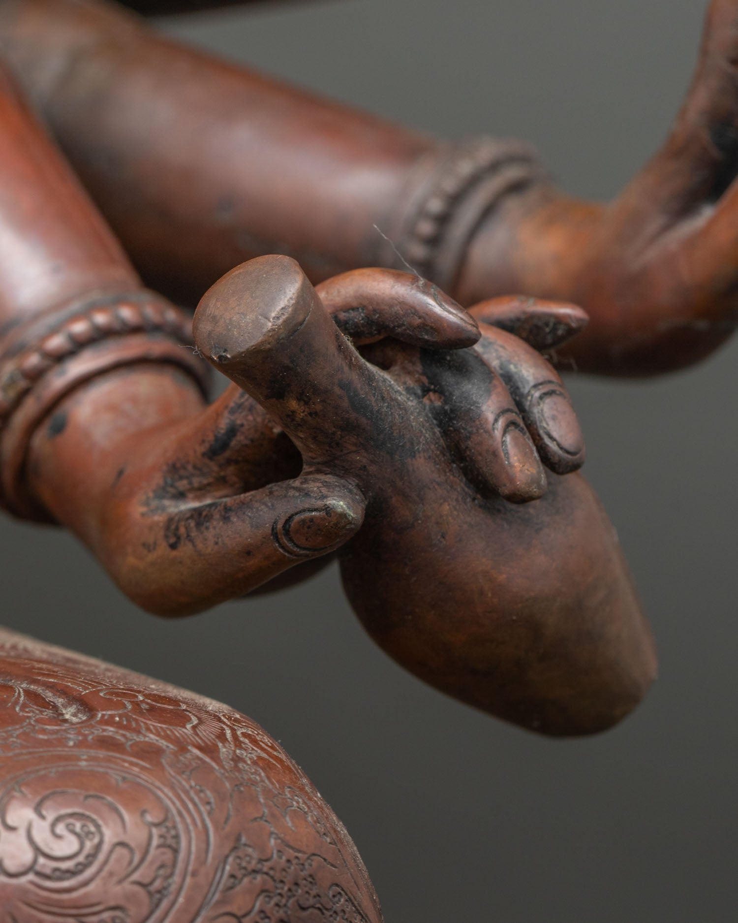 Japanese Chundi (Juntei Kannon) Statue | Oxidized Copper Buddhist Art