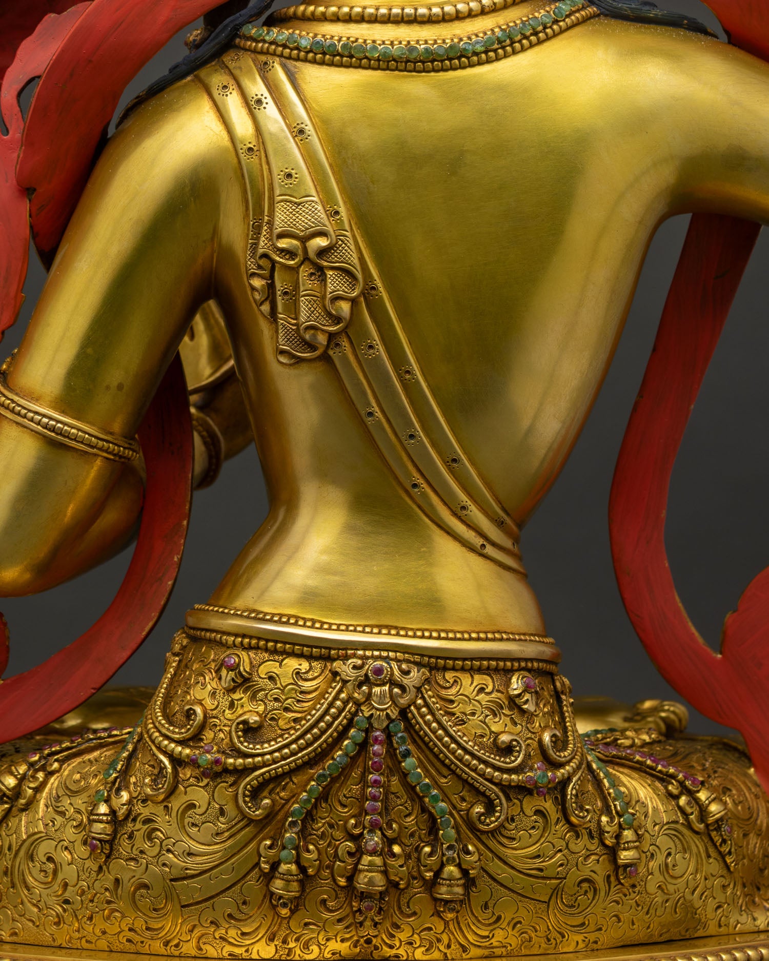Large Size Manjushri Statue | 24K Gold Fire-Gilded Copper Sculpture