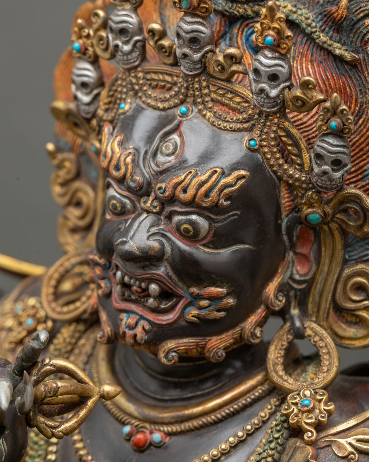Authentic Six Armed Mahakala Copper Statue | Handmade in Nepal