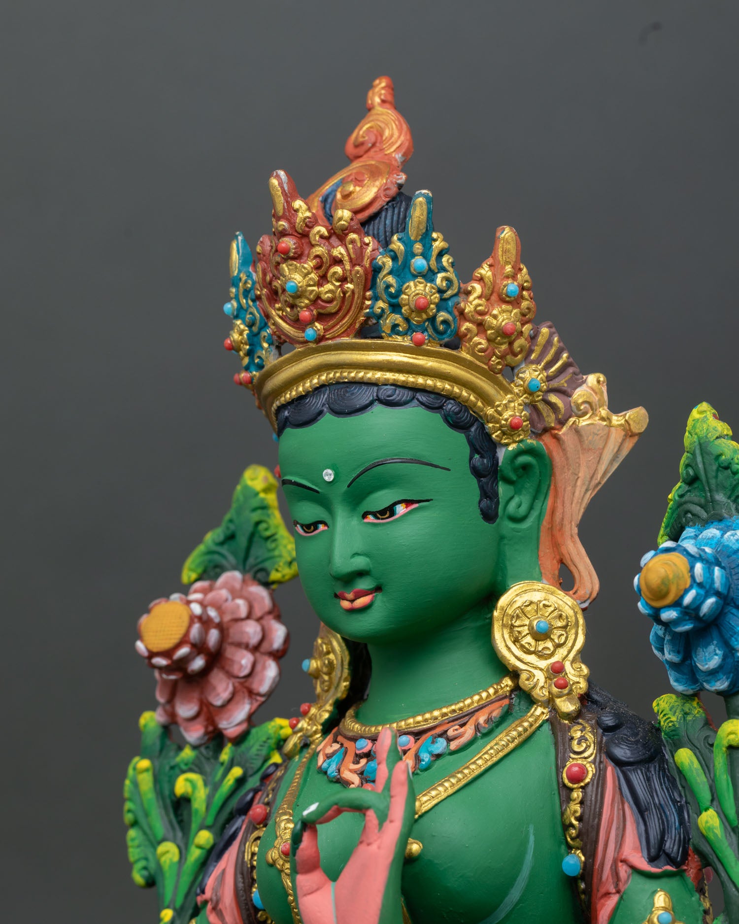 Mother Green Tara Statue for Home Altar and Sacred Decor