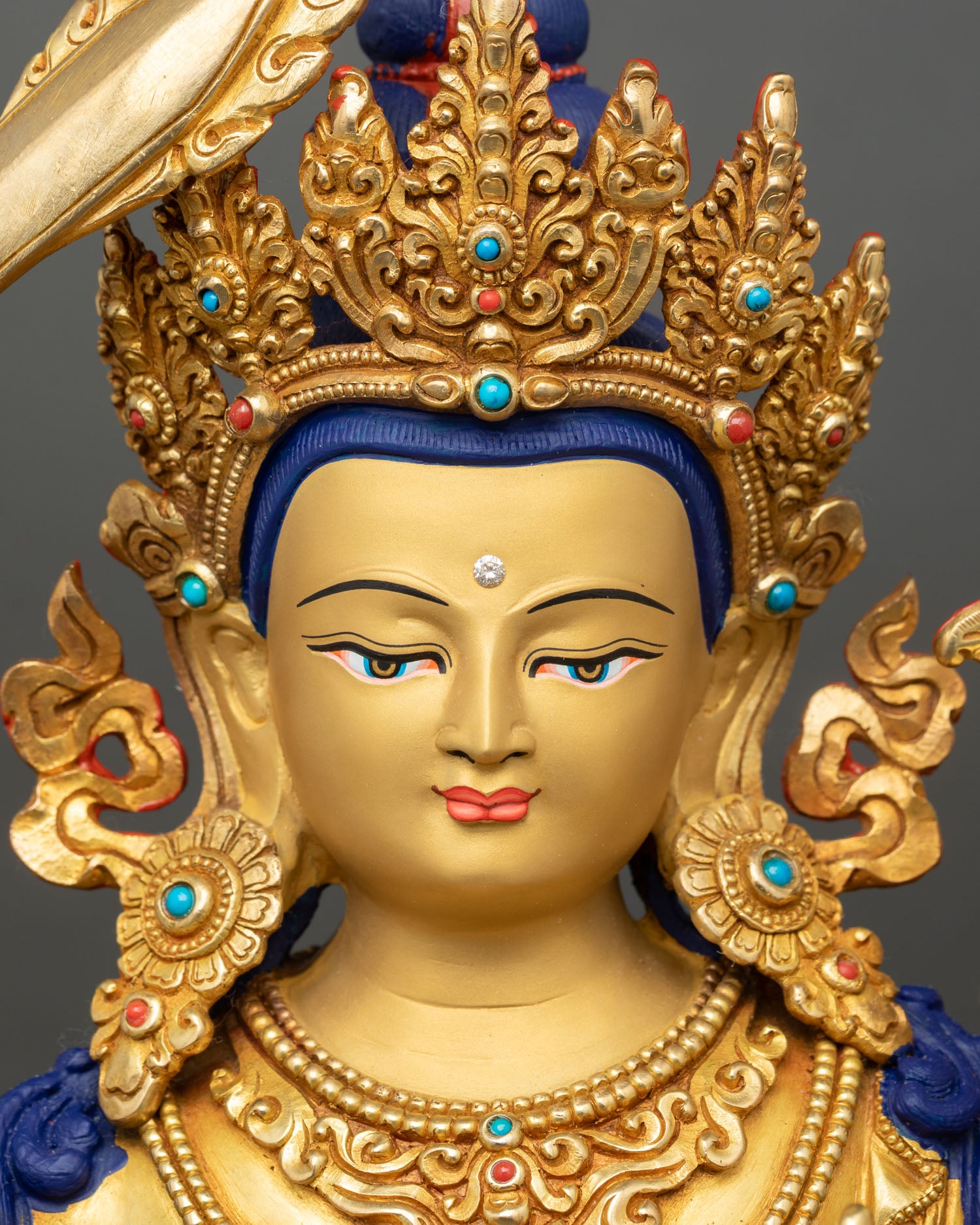 Simhada Manjushree Statue | Handmade Bodhisattva of Wisdom