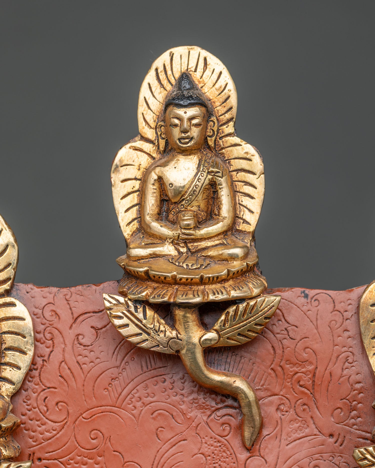 Medicine Buddha Statue With Throne & Five Dhyani Buddhas