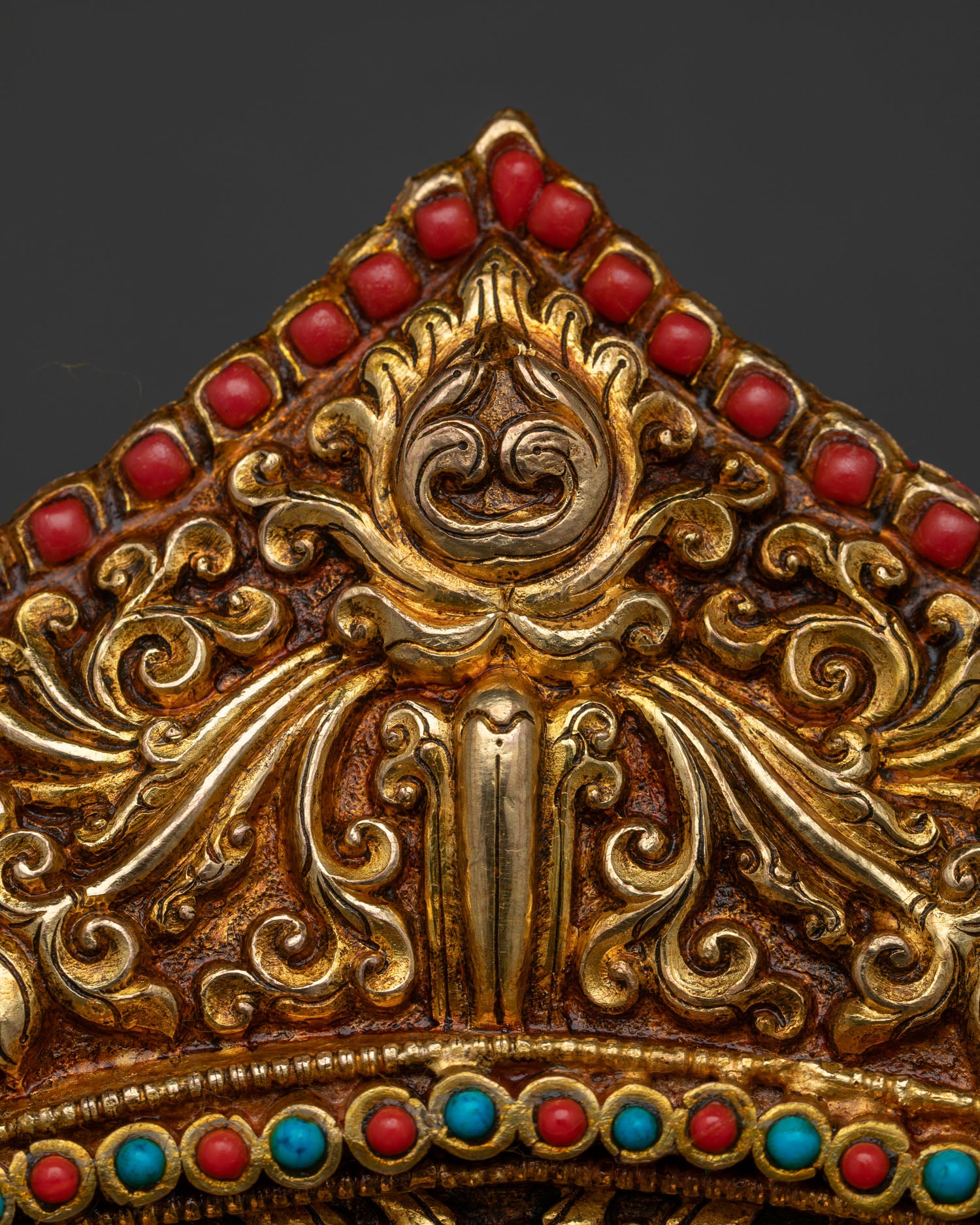 Shakyamuni Buddha Statue with Jeweled Throne | Nepali Art & Craft