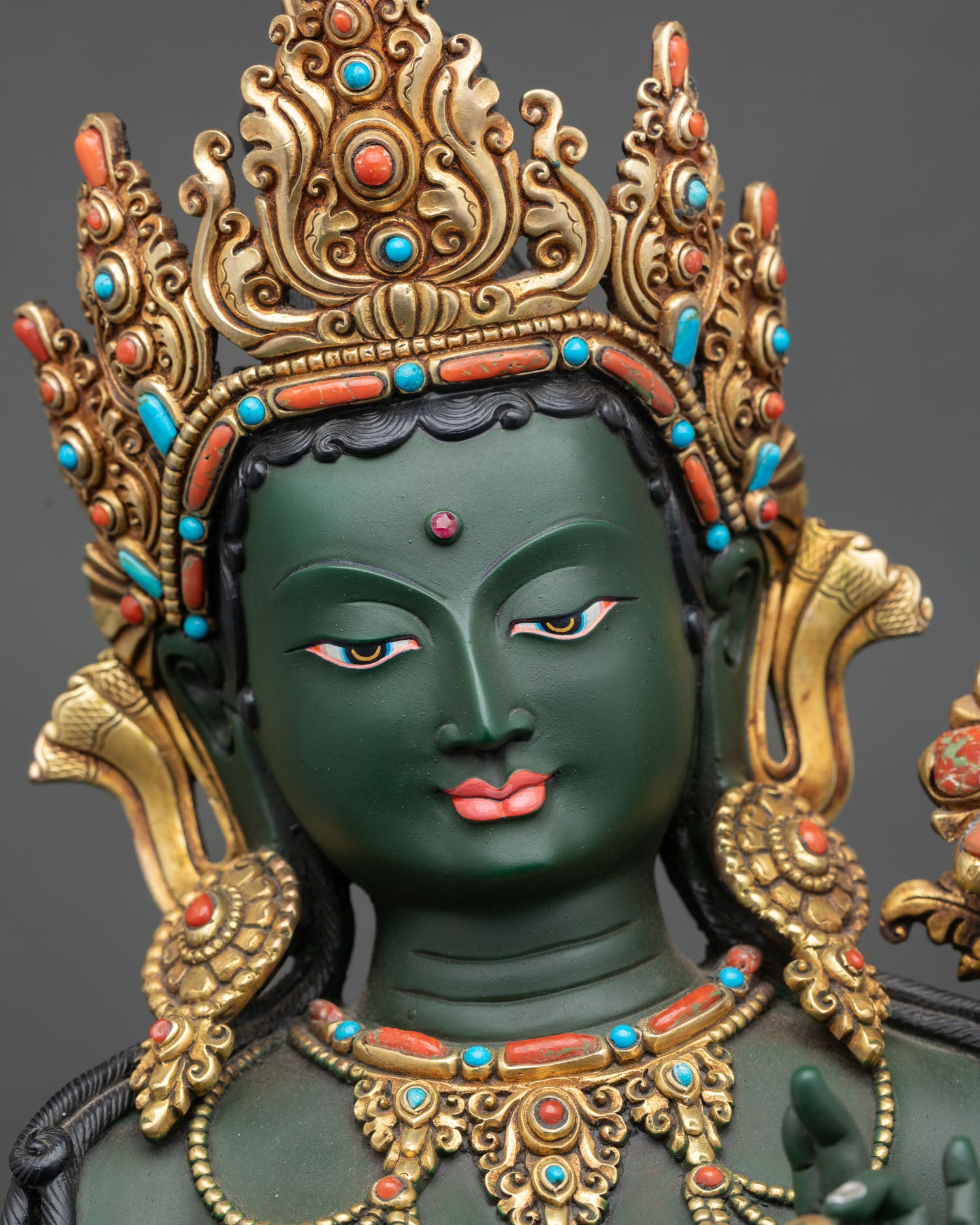 Standing Green Tara Statue | Large Buddhist Shrine Decor