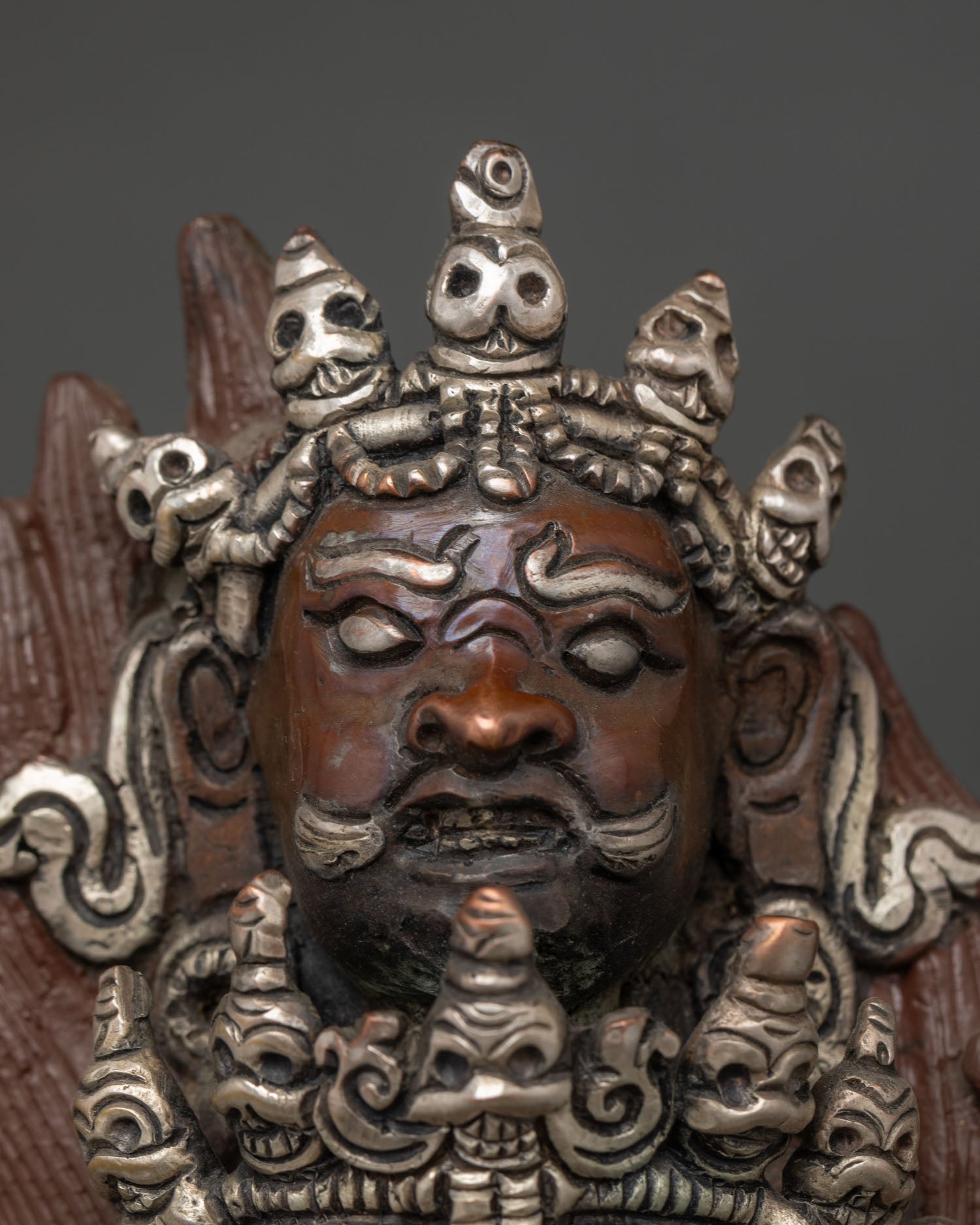 Buffalo-headed Yamantaka Statue | Large-Size Oxidized Copper Sculpture