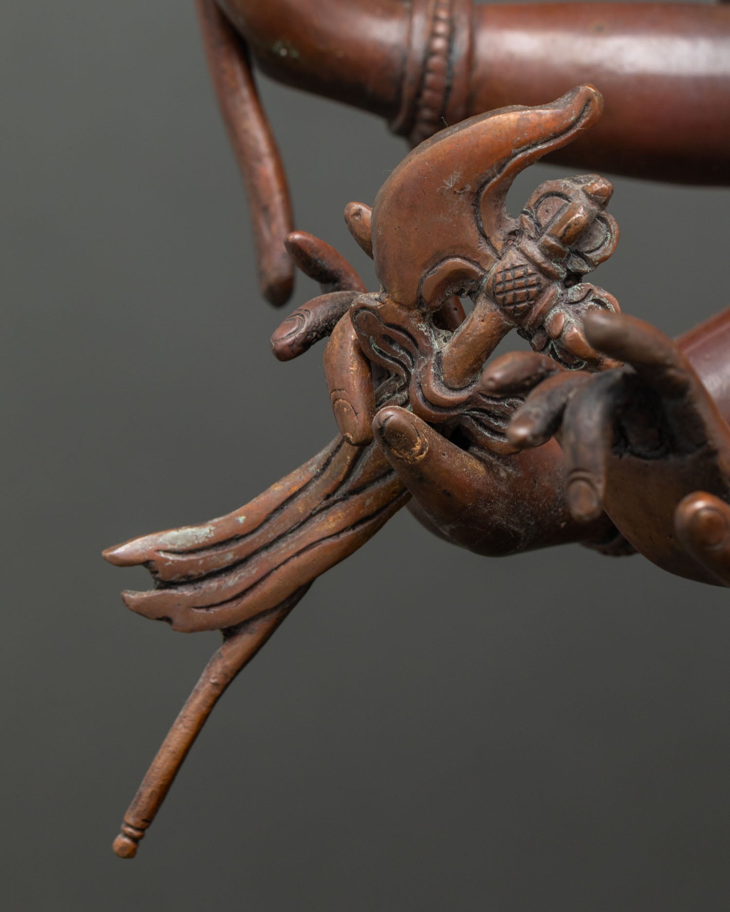 Japanese Chundi (Juntei Kannon) Statue | Oxidized Copper Buddhist Art