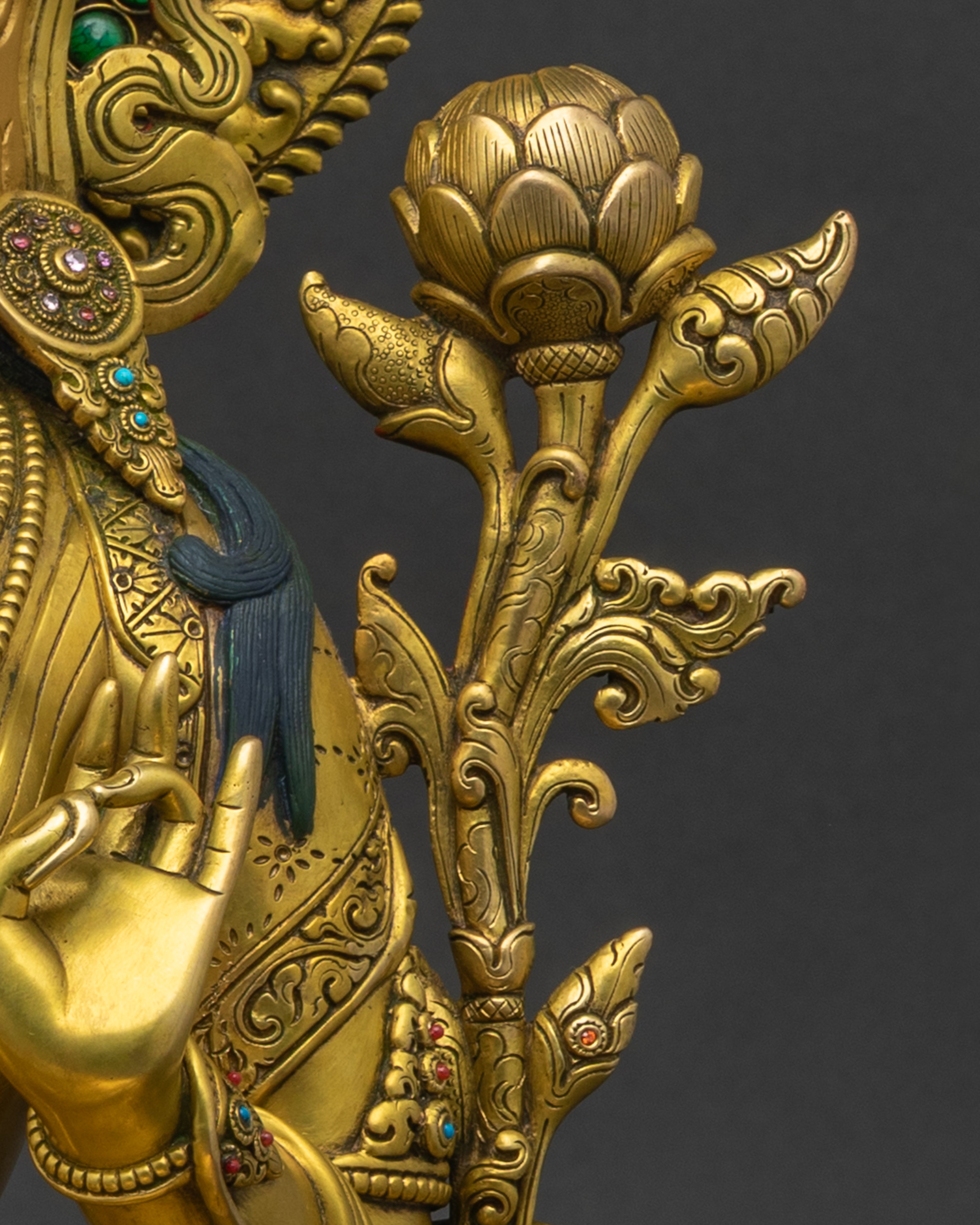 Green Tara Statue from Nepal - Tara the Liberator of All Beings