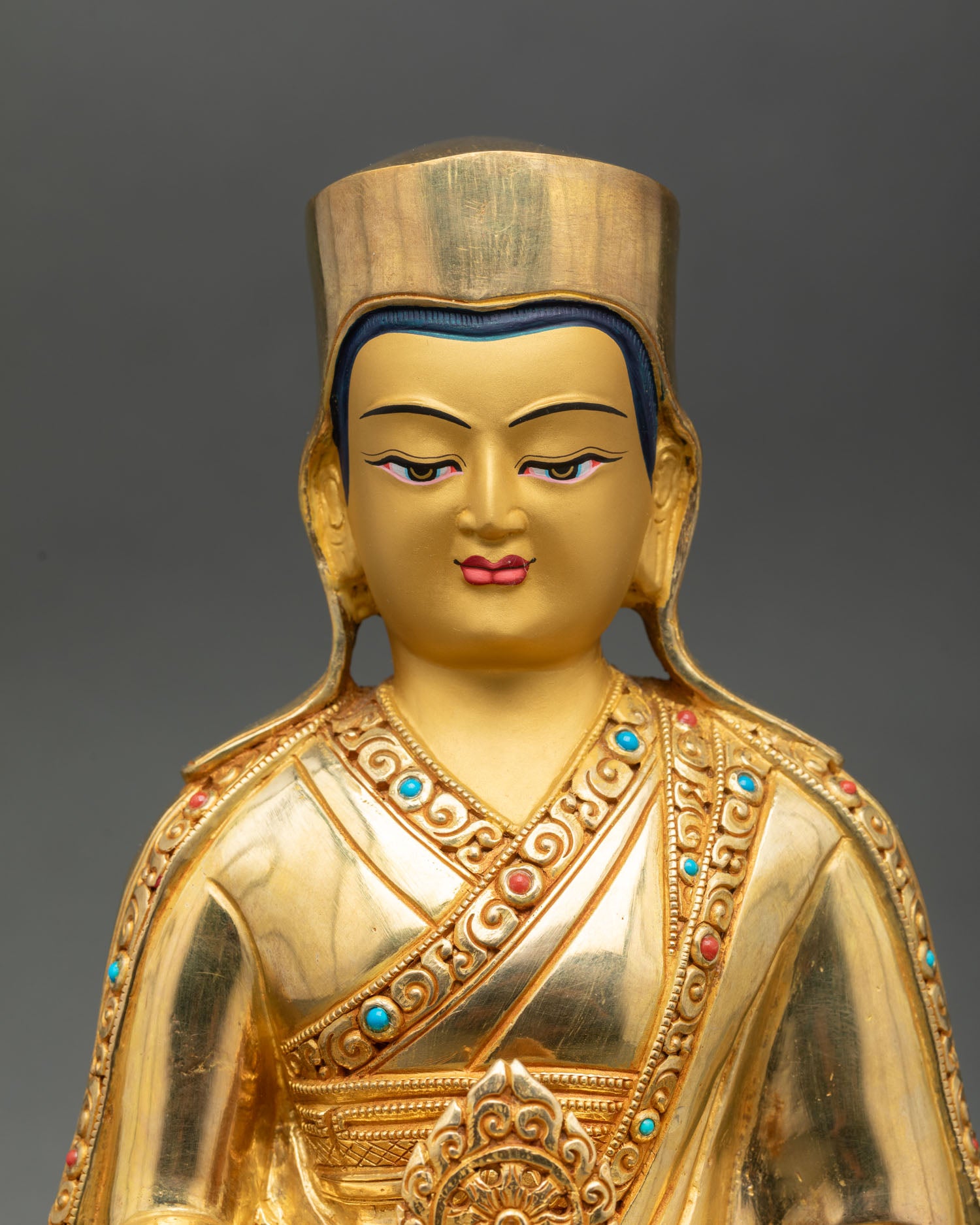 Five Shakya Master Statue Set - Himalayan Buddhist Lineage Figures
