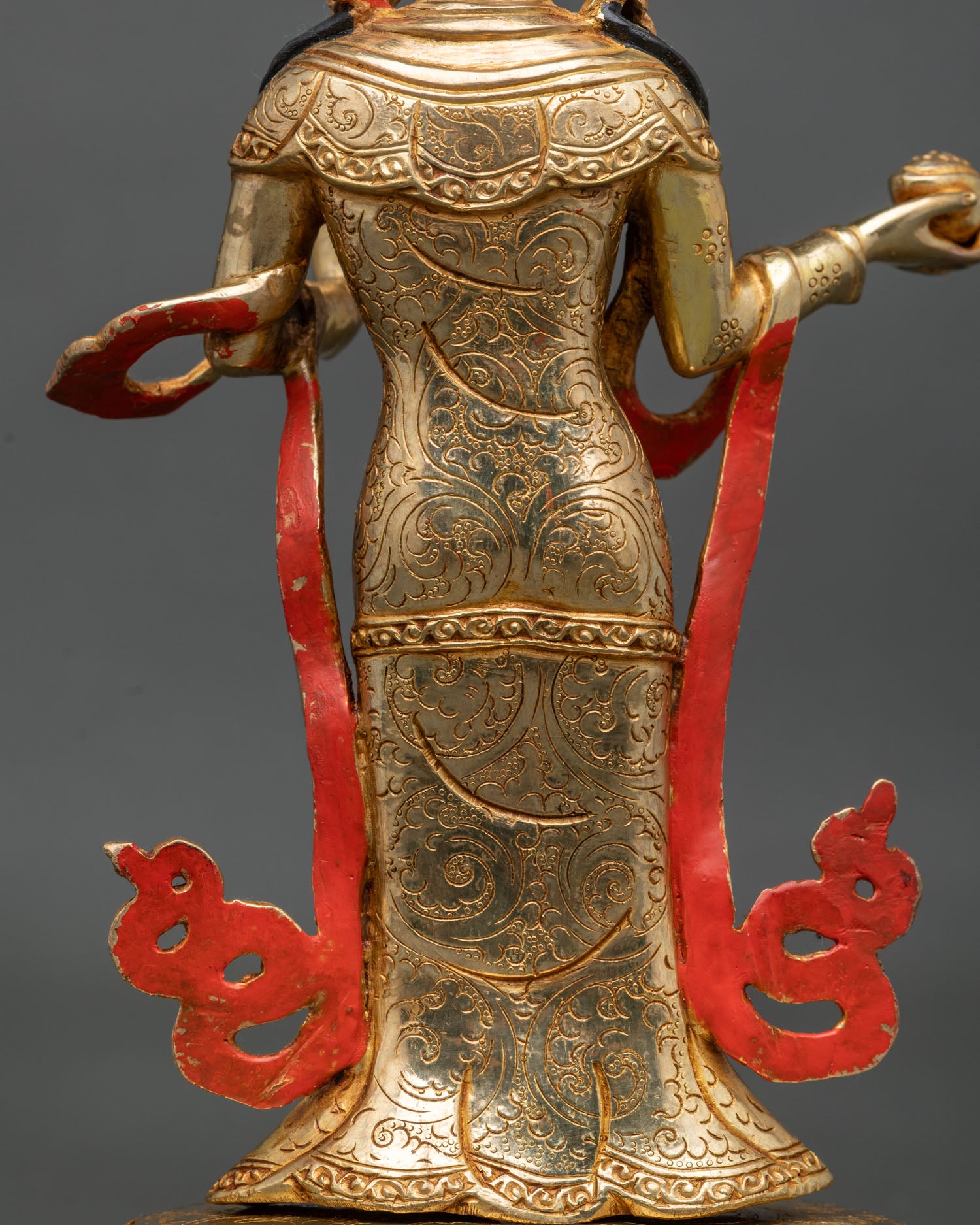 Guru Rinpoche with Two Consorts Statue – Sacred Vajrayana Art