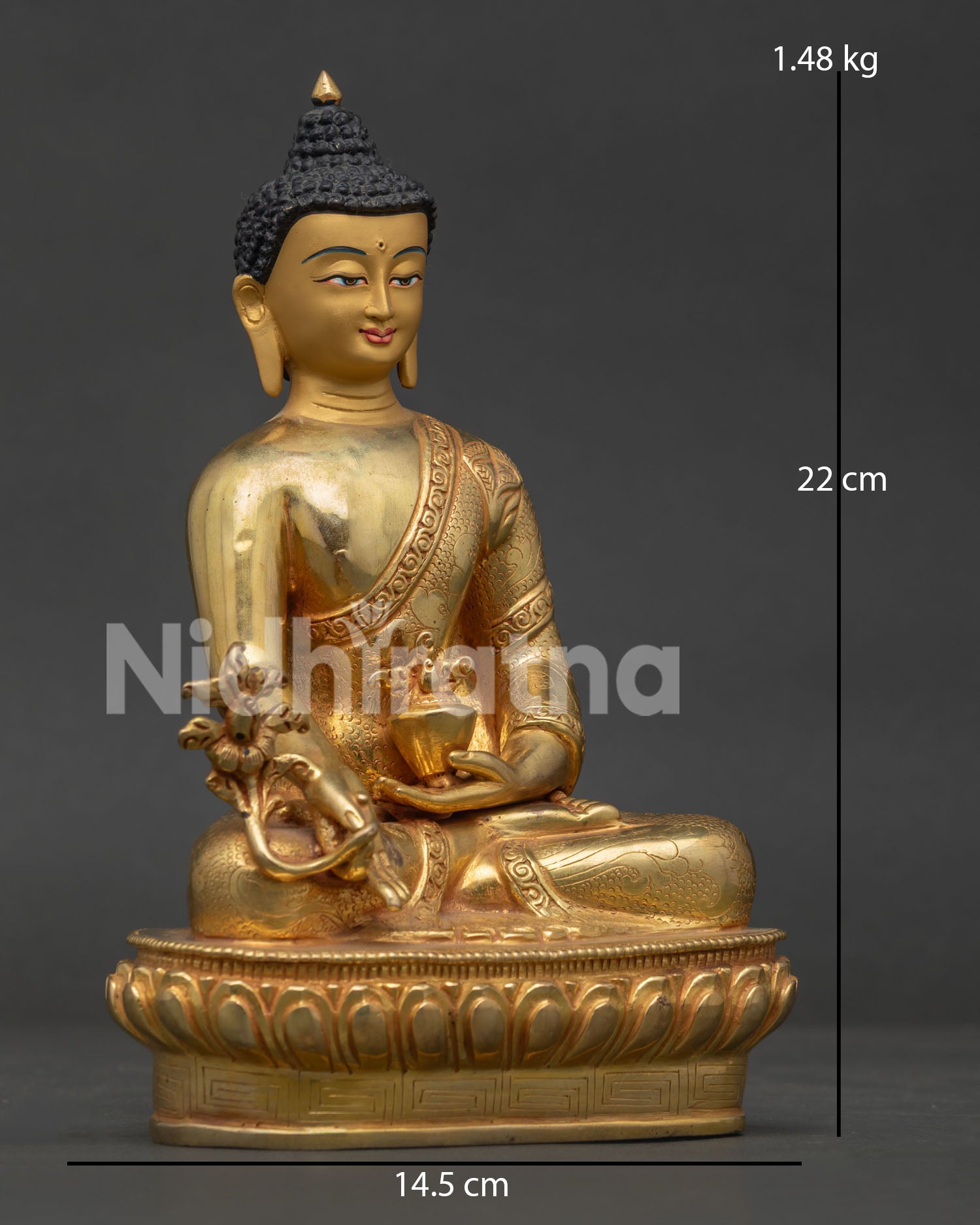 Medicine Buddha Statue | Handcrafted Himalayan Copper Sculpture