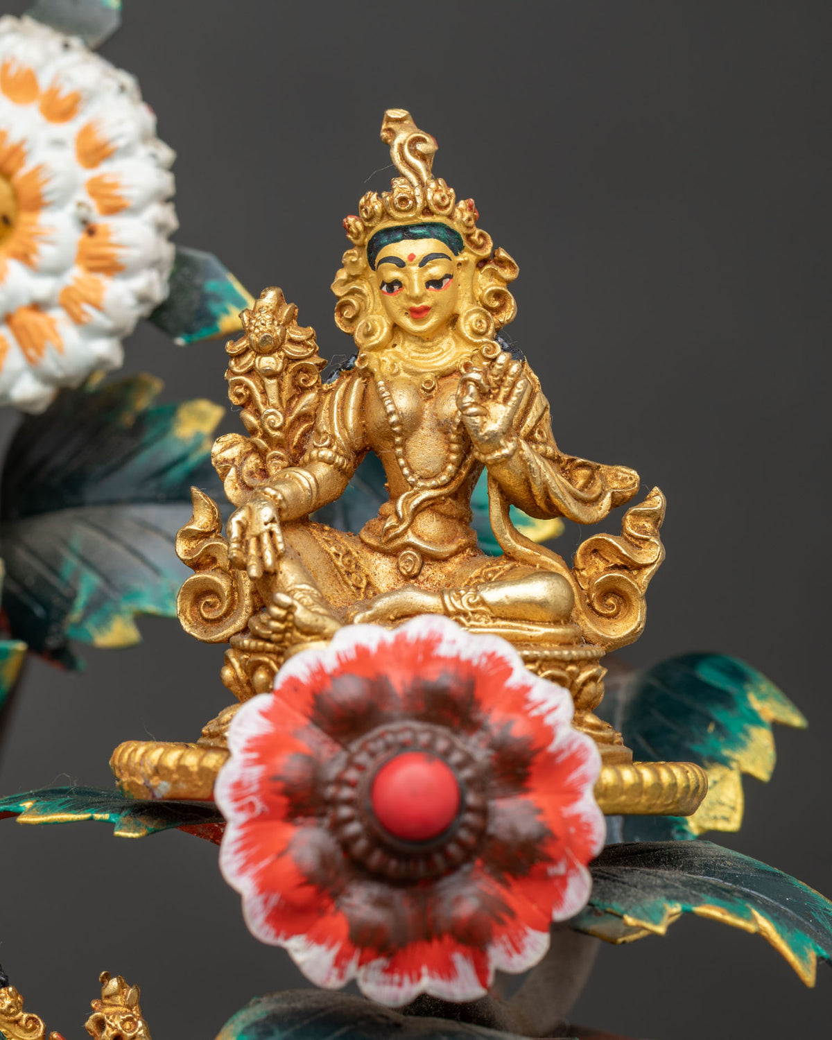 21 Tara Statue Set | Wish-Fulfilling Tree with Green Tara & 21 Forms