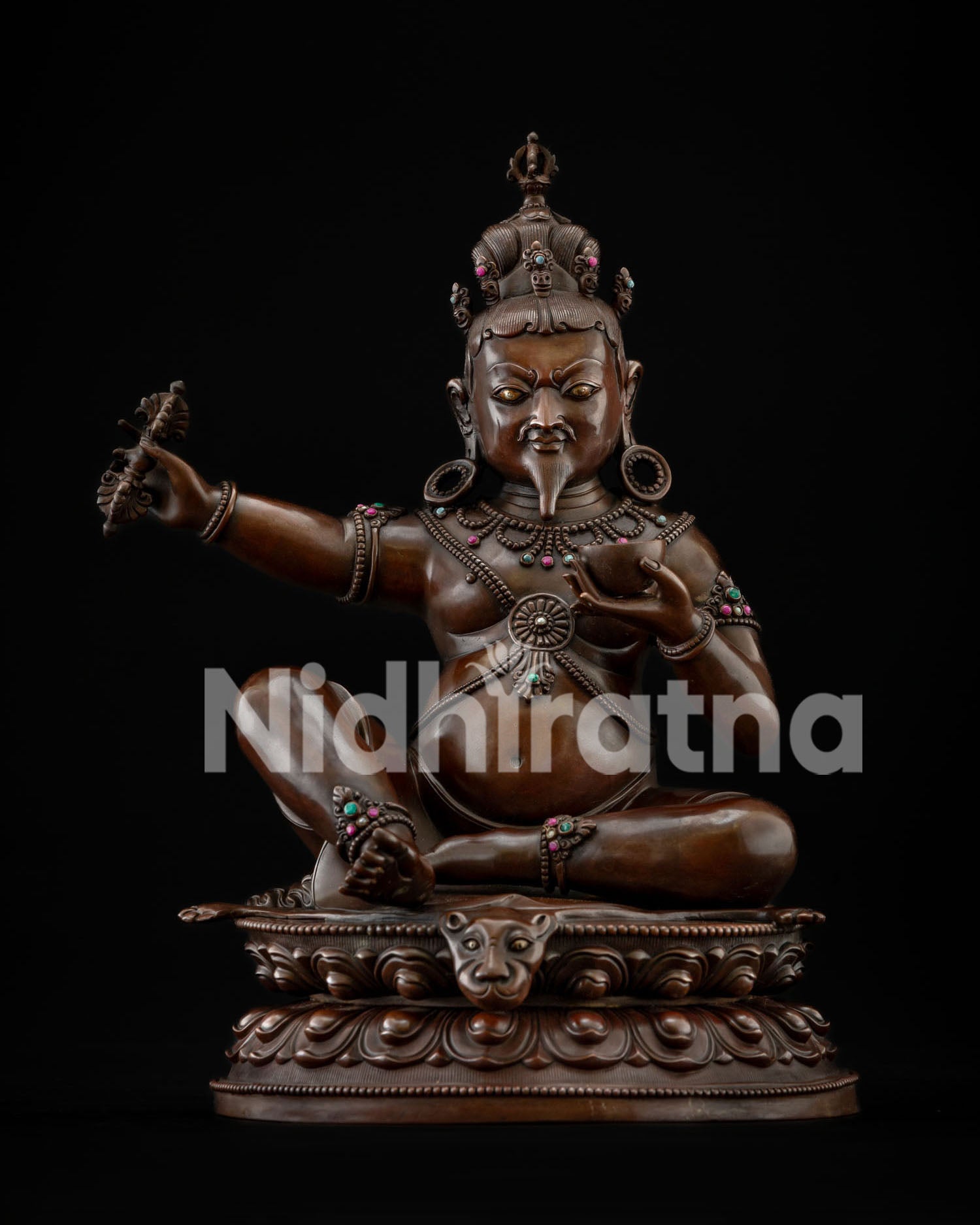 Mahasiddha Virupa Statue – Oxidized Copper Enlightened Yogi Sculpture
