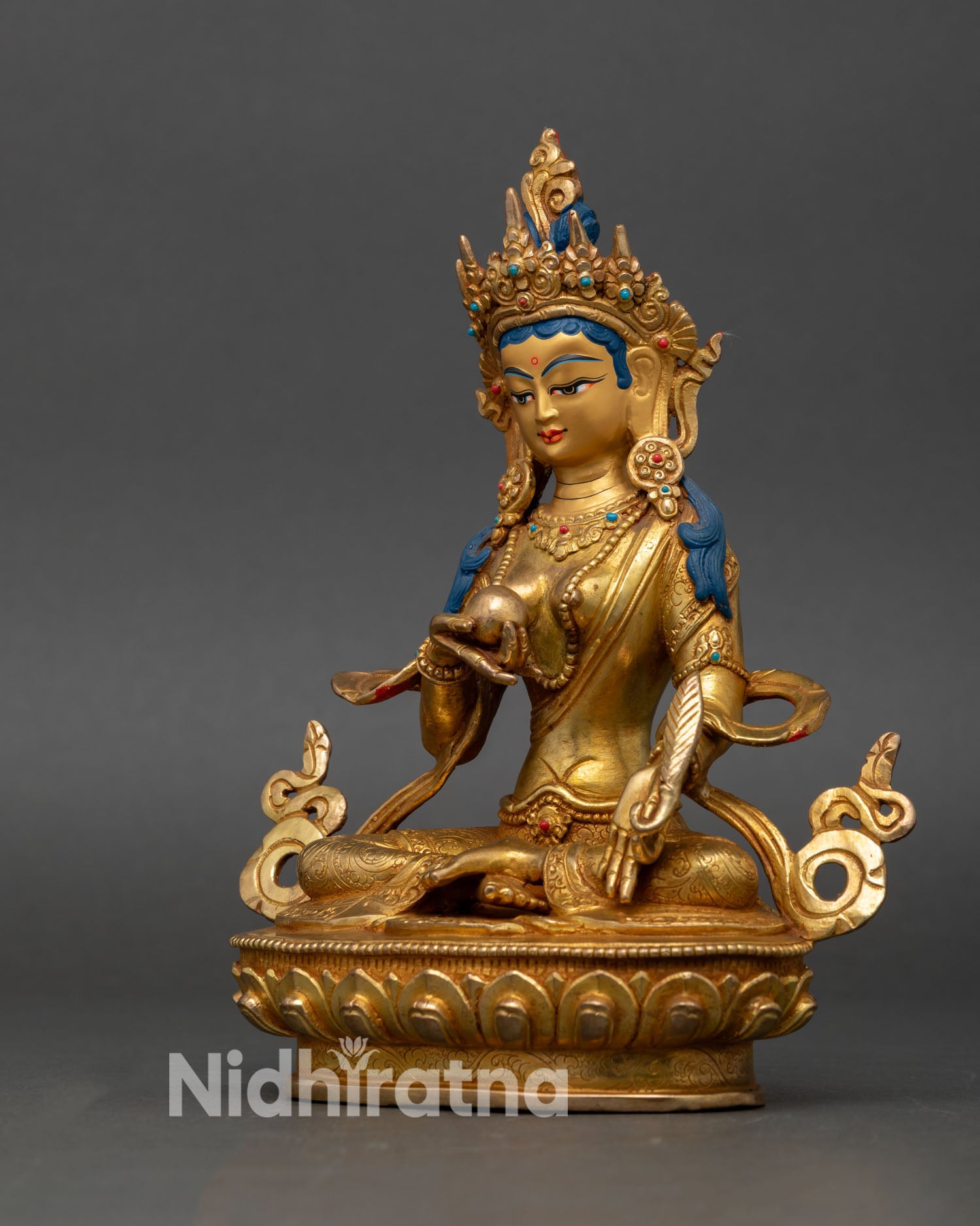 Kshitigarbha | Nepalese 24K Gold Copper Sculpture