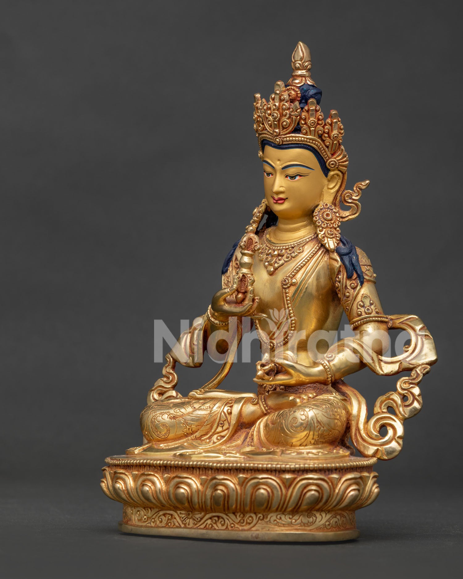 Vajrasattva Buddha Statue | Traditionally Gold Fire-Gilded Sculpture