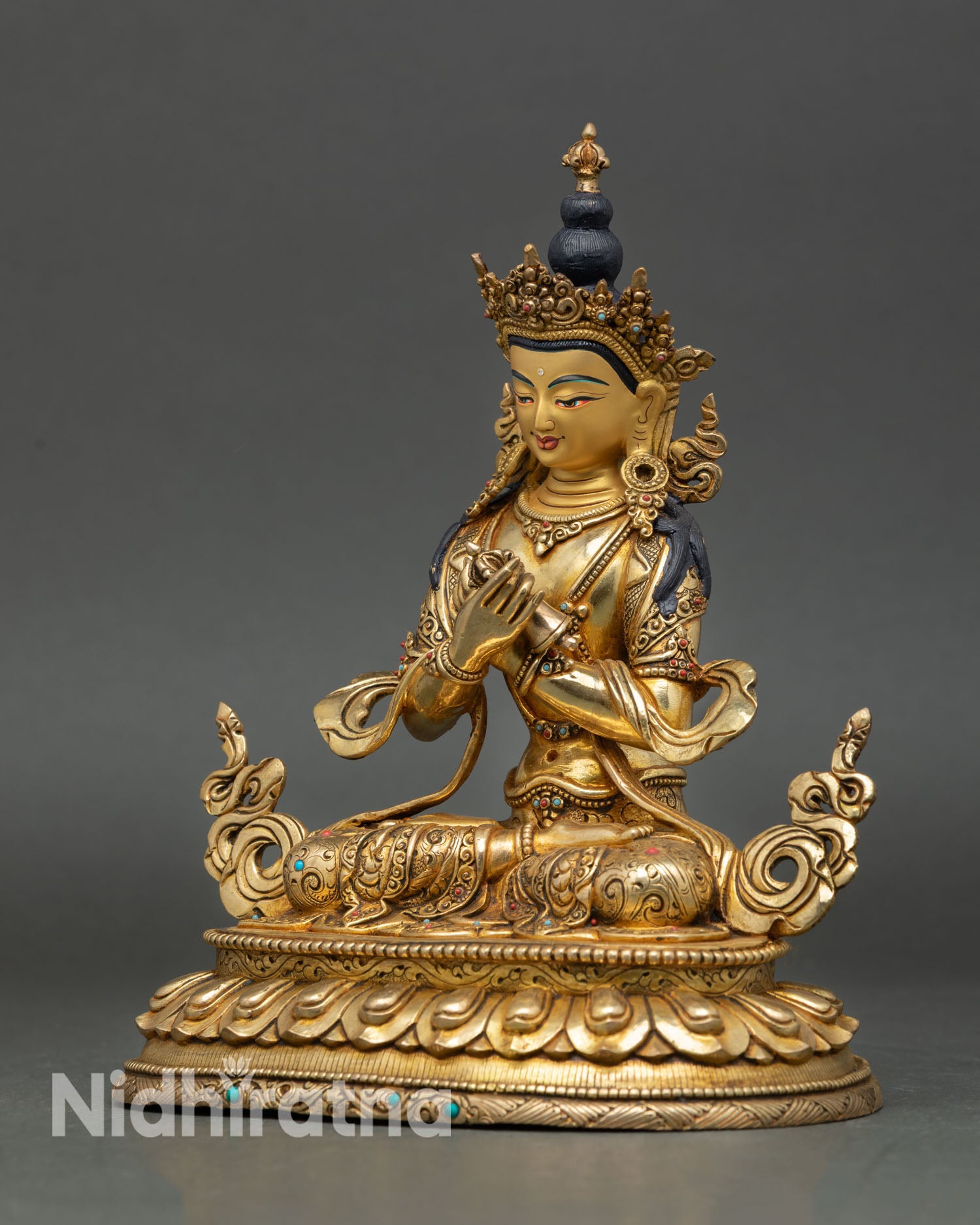 Vajradhara Buddha Statue | 24K Gold Copper Buddhist Sculpture