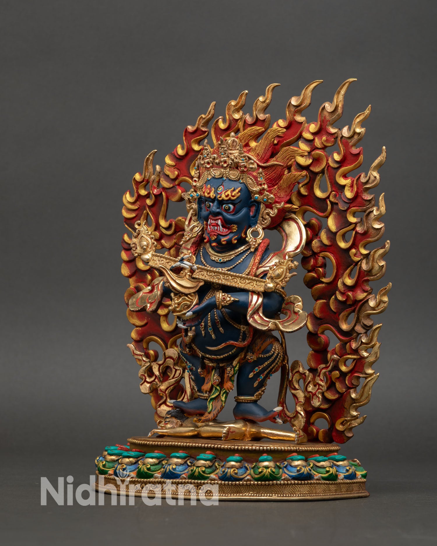 Sakya Mahakala Statue | Tibetan Wrathful Guardian Sculpture